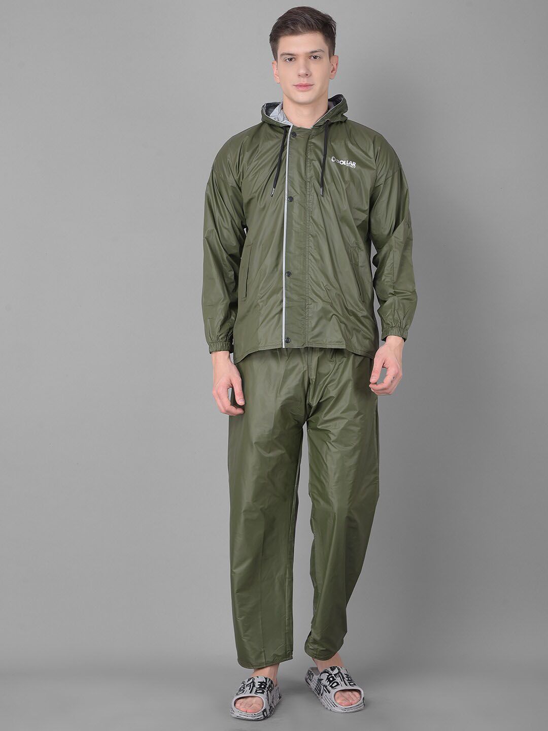 Dollar Long Sleeves Adjustable Hood Reversible Rain Jacket-picture-45