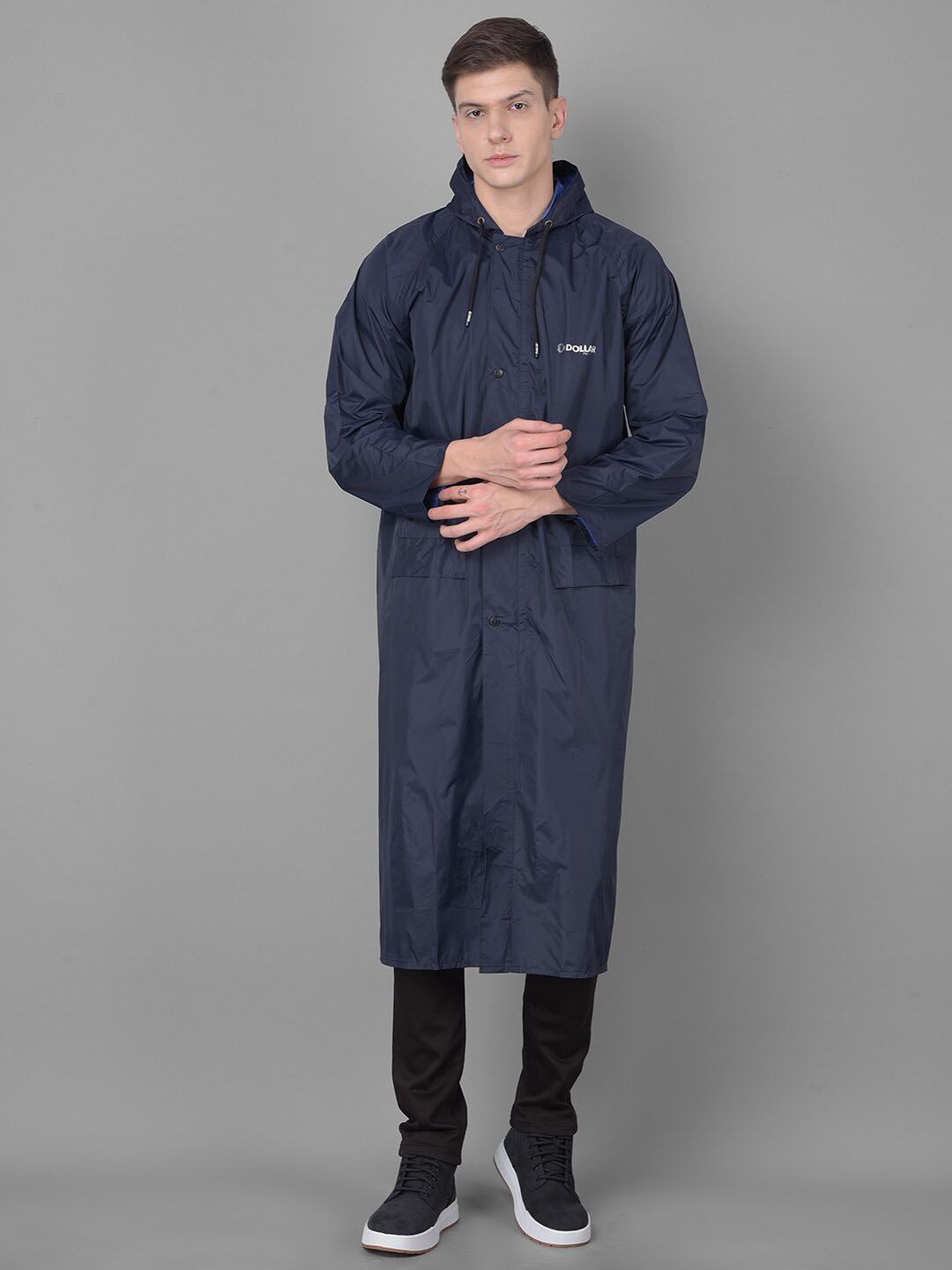 Dollar Long Sleeves Adjustable Hood Rain Jacket-picture-51