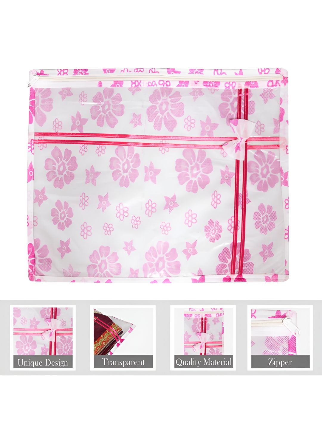 Kuber Industries Pink & White 12 Pieces Saree Cover Organisers-picture-20