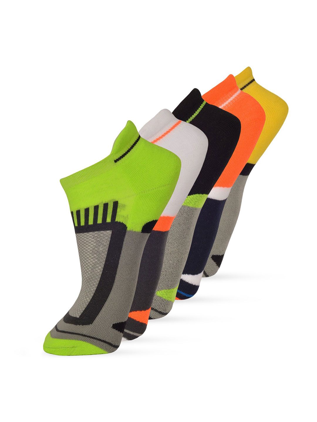 FRENCHIE Men Pack Of 4 Assorted Patterned Cotton Ankle-Length Socks-picture-27