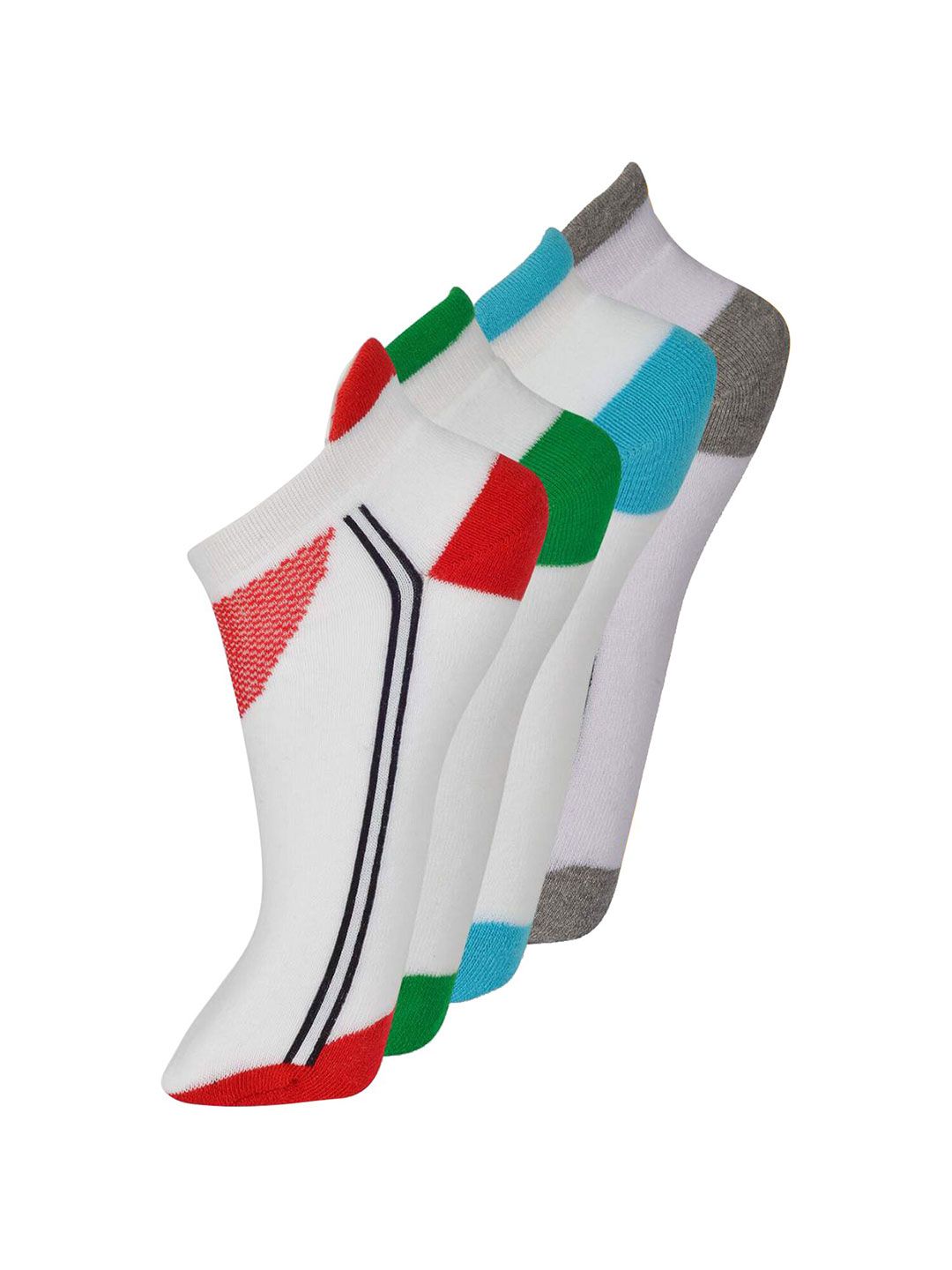 FRENCHIE Men Pack Of 4 Assorted Pattarned Breathable Cotton Ankle Length Socks-picture-11