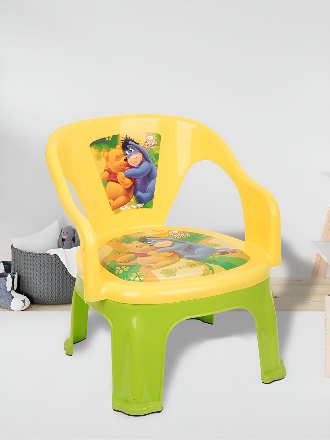 Kuber Industries Infant Kids Yellow & Green Multi-Purpose Chair