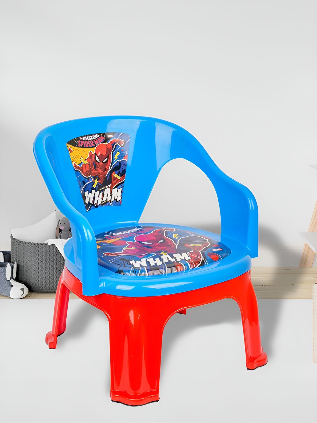 Kuber Industries Infant Kids Blue & Red Multi-Purpose Chair