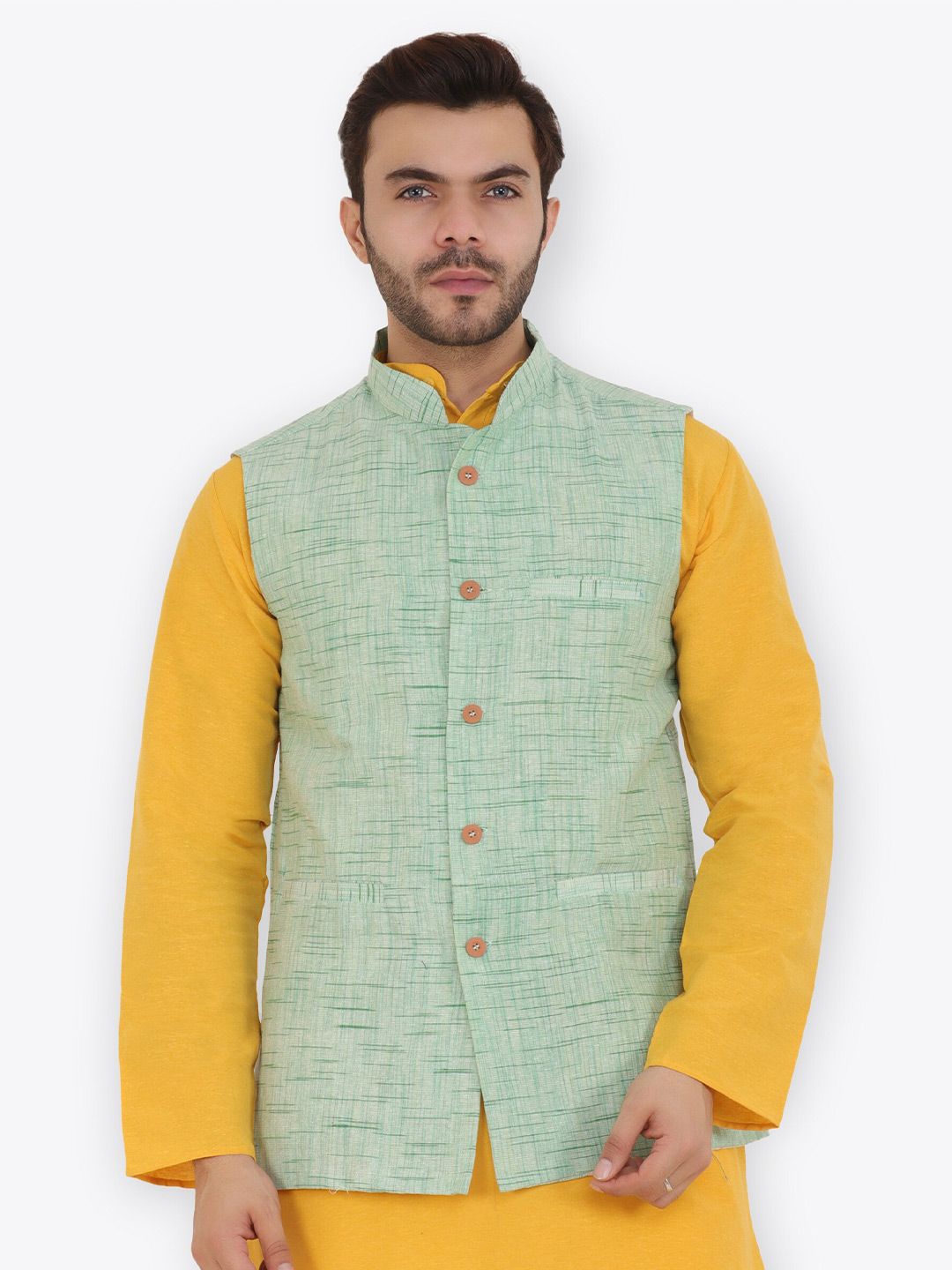 Latest Chikan Garments Self Design Mandarin Collar Nehru Jacket-picture-47