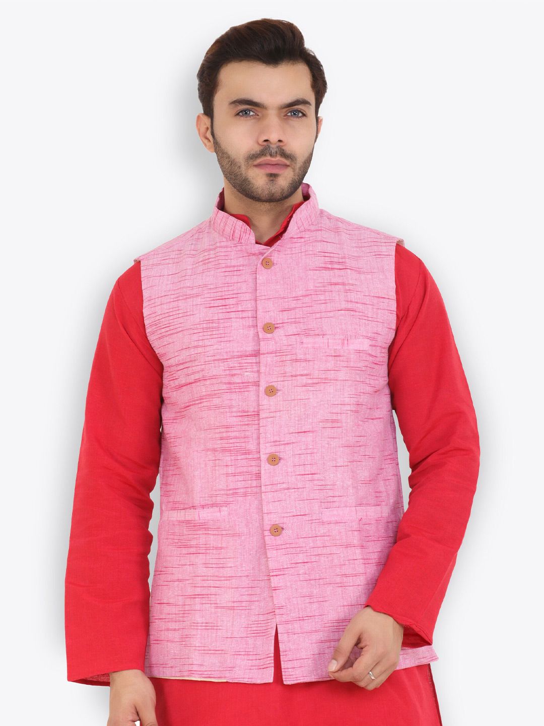 Latest Chikan Garments Self Design Mandarin Collar Nehru Jacket-picture-45