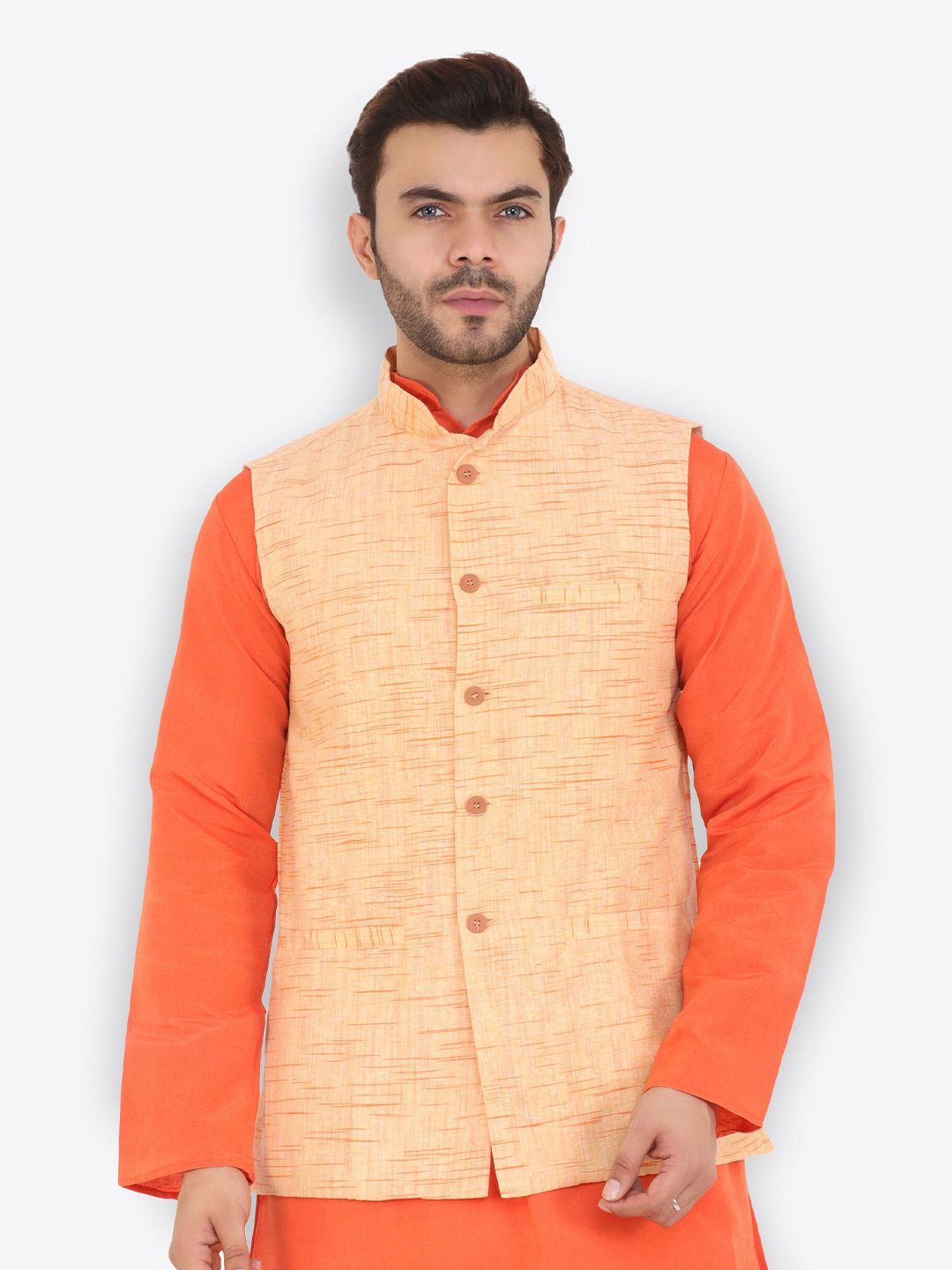 Latest Chikan Garments Self Design Mandarin Collar Nehru Jacket-picture-49
