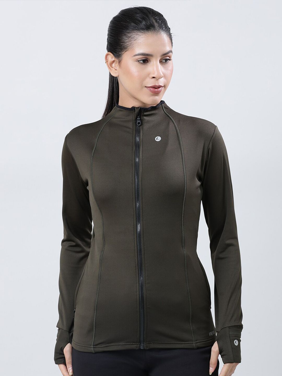 Lovable Sport Mock Collar Training Sporty Jacket With Thumbholes-picture-32