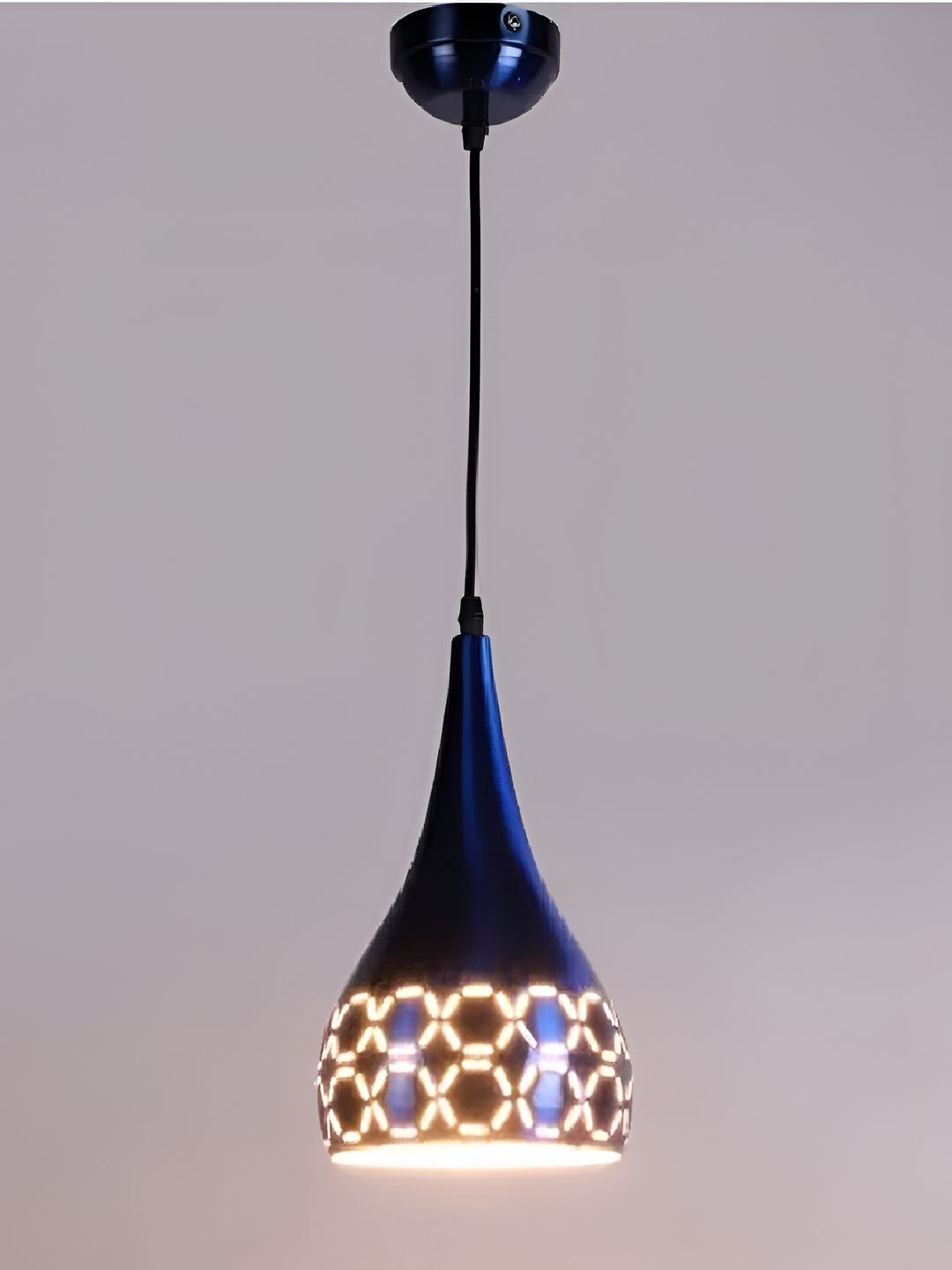 Areezo Blue Textured Bell Ceiling Lamp-picture-57
