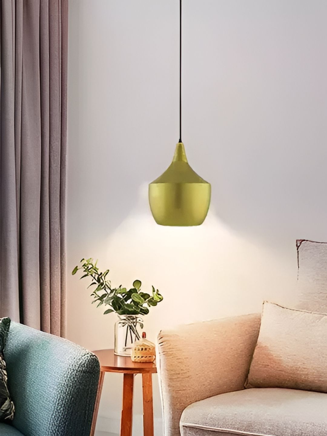 Areezo Gold Toned Aluminium Bell Ceiling Lamp-picture-19