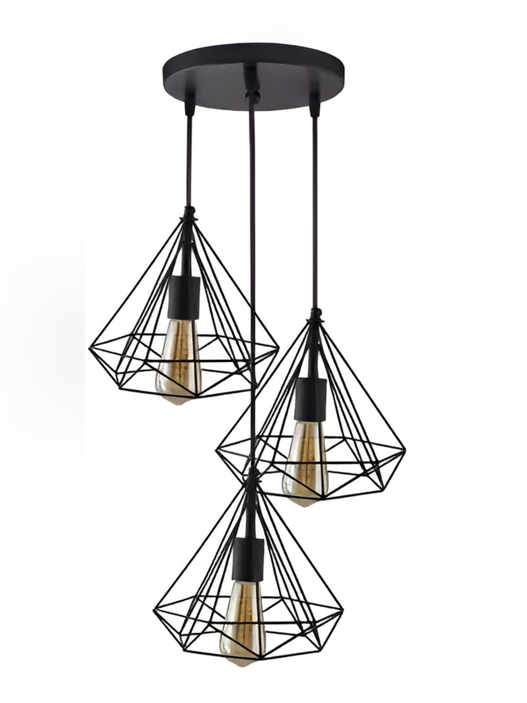 Areezo Black Abstract Shaped Textured Metal Ceiling Lamp-image-48