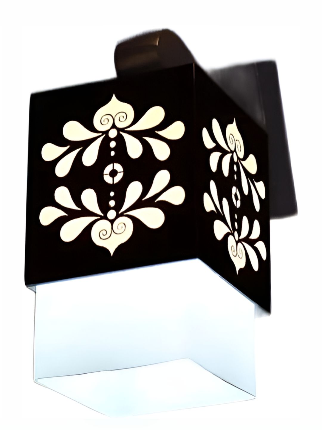 Areezo Brown & White Textured Wooden Square Shaped Ceiling Lamp-picture-12