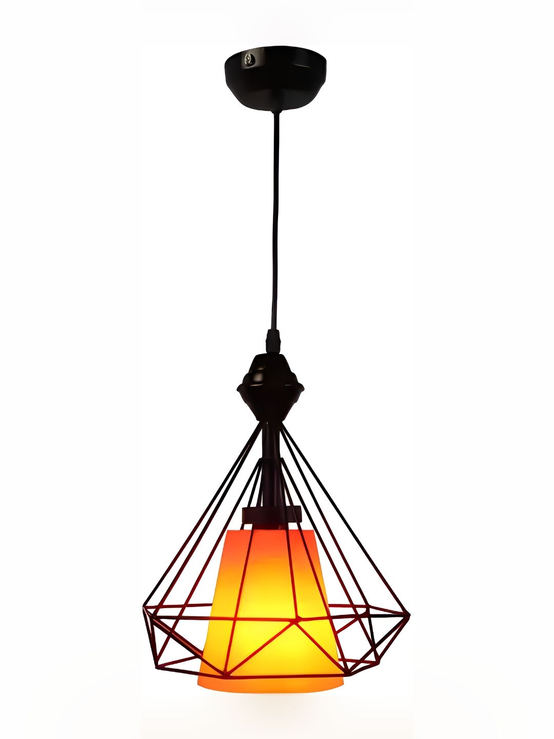 Areezo Black & Orange Abstract Shaped Ceiling Lamp-image-19