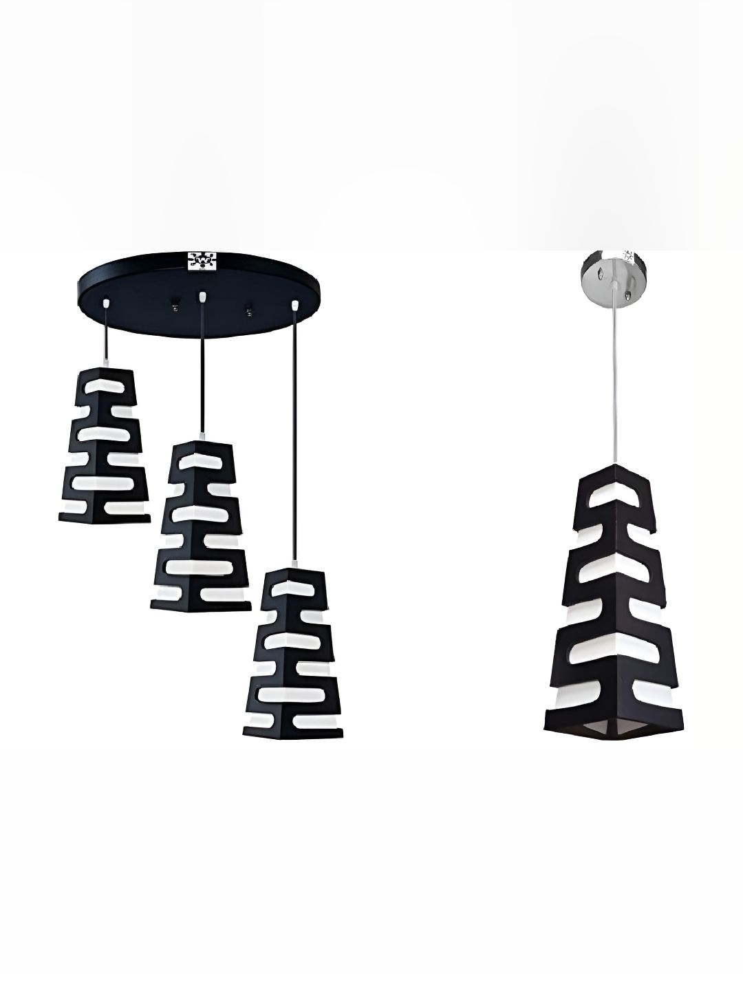 Areezo Black & White Metal Ceiling Lamp-picture-13