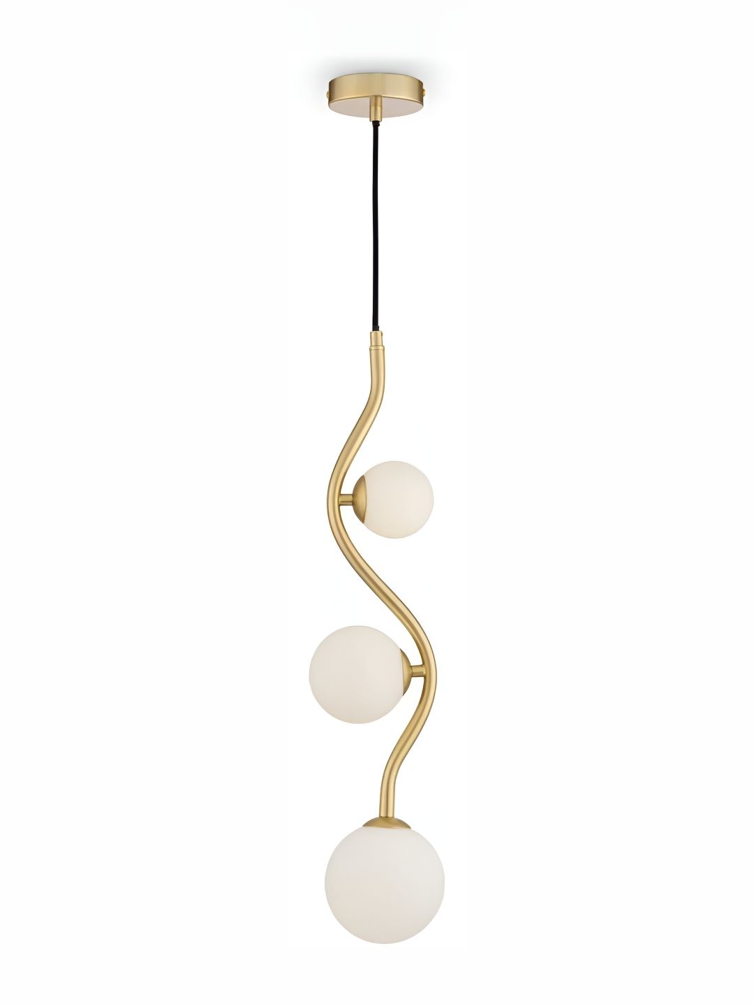 Areezo Gold Toned & White Metal Ceiling Lamp-picture-22