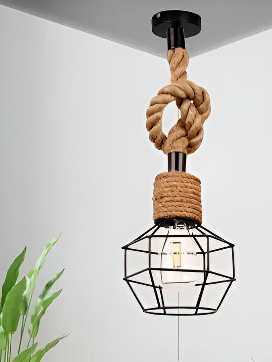 Areezo Black & Brown Metal Ceiling Lamp-picture-16