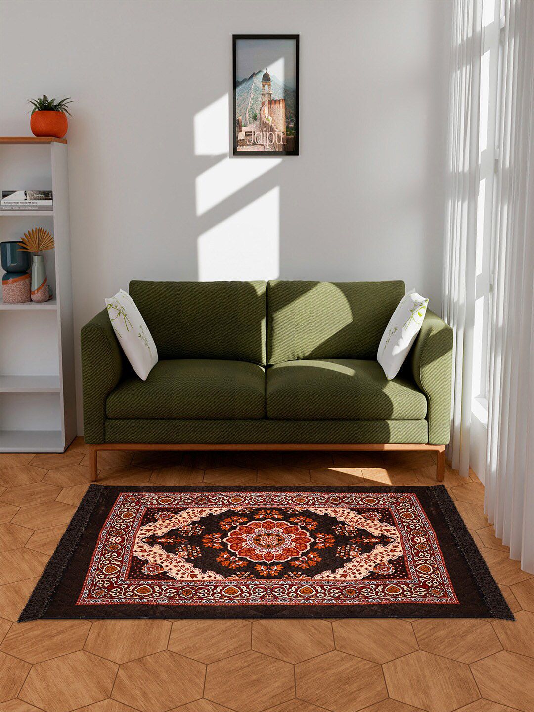Kuber Industries Brown Ethnic Motifs Water Resistant Carpet-picture-20