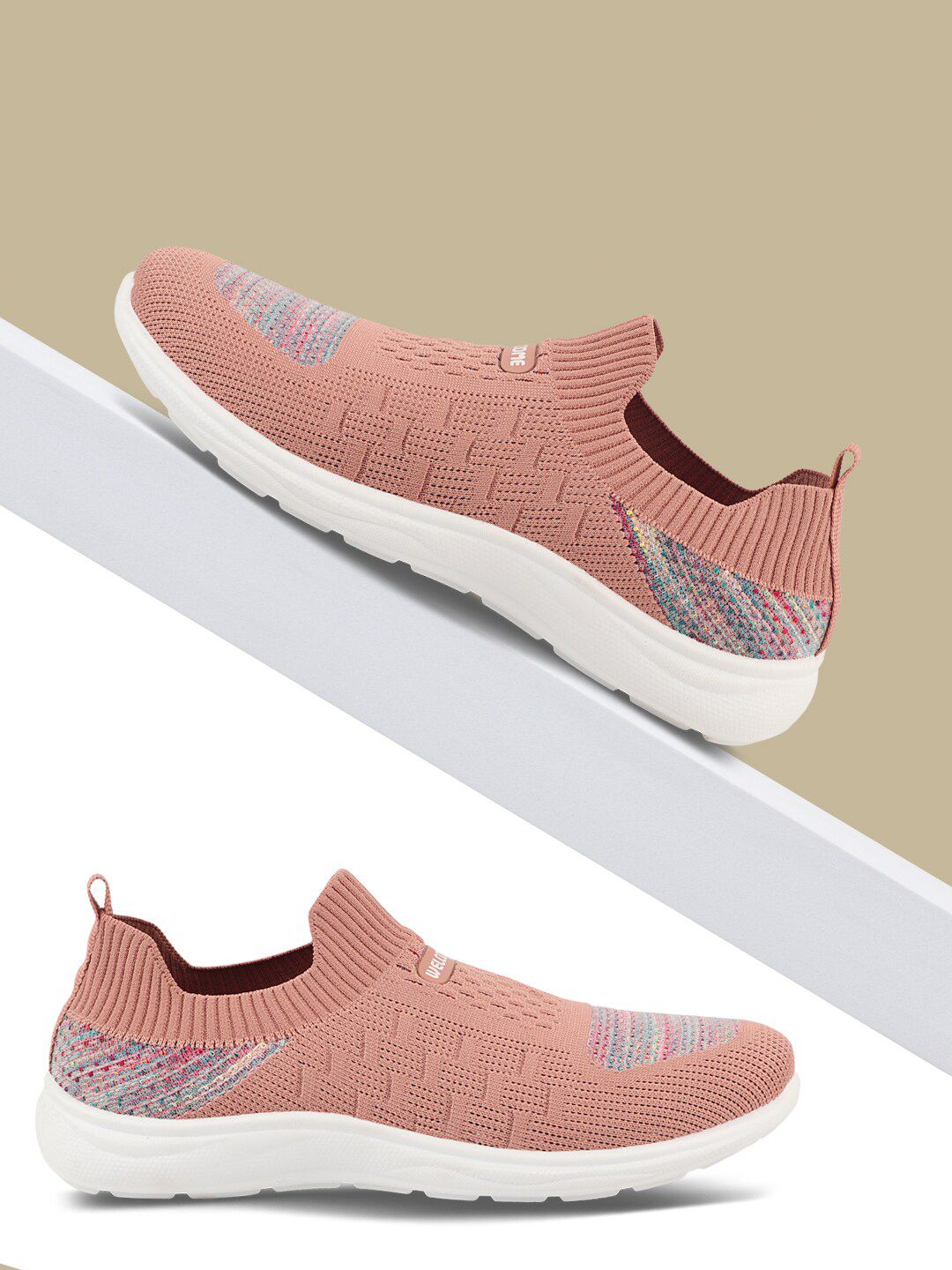 WELCOME Women Textured Mesh Slip-On Sneakers-picture-39