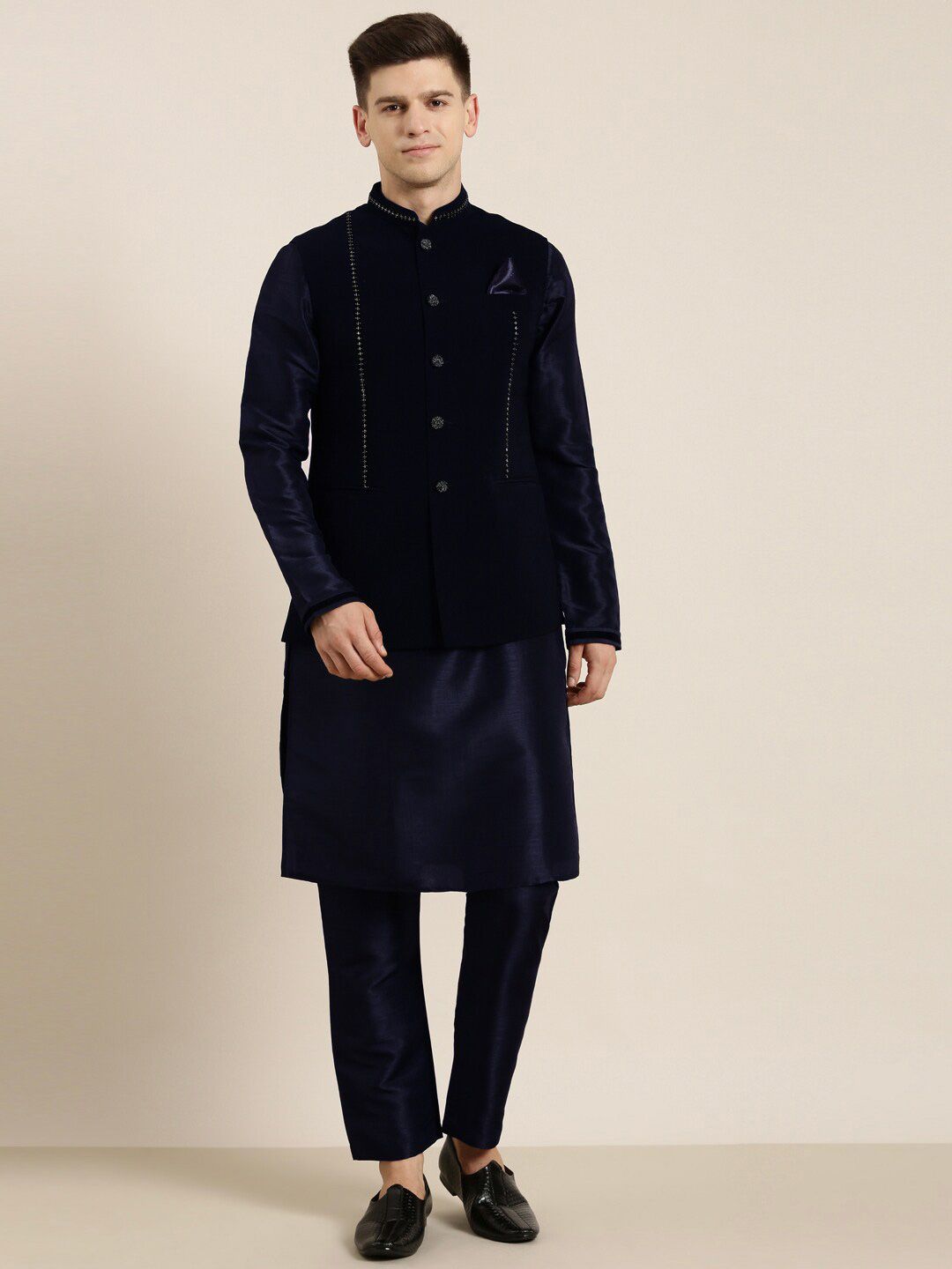 TheEthnic.Co Mandarin Collar Nehru Jacket-picture-18