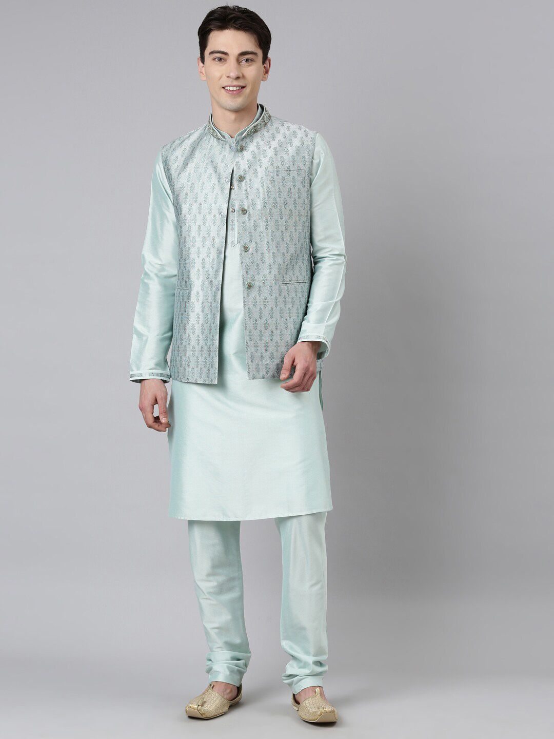 TheEthnic.Co Printed Woven Nehru Jacket-picture-51