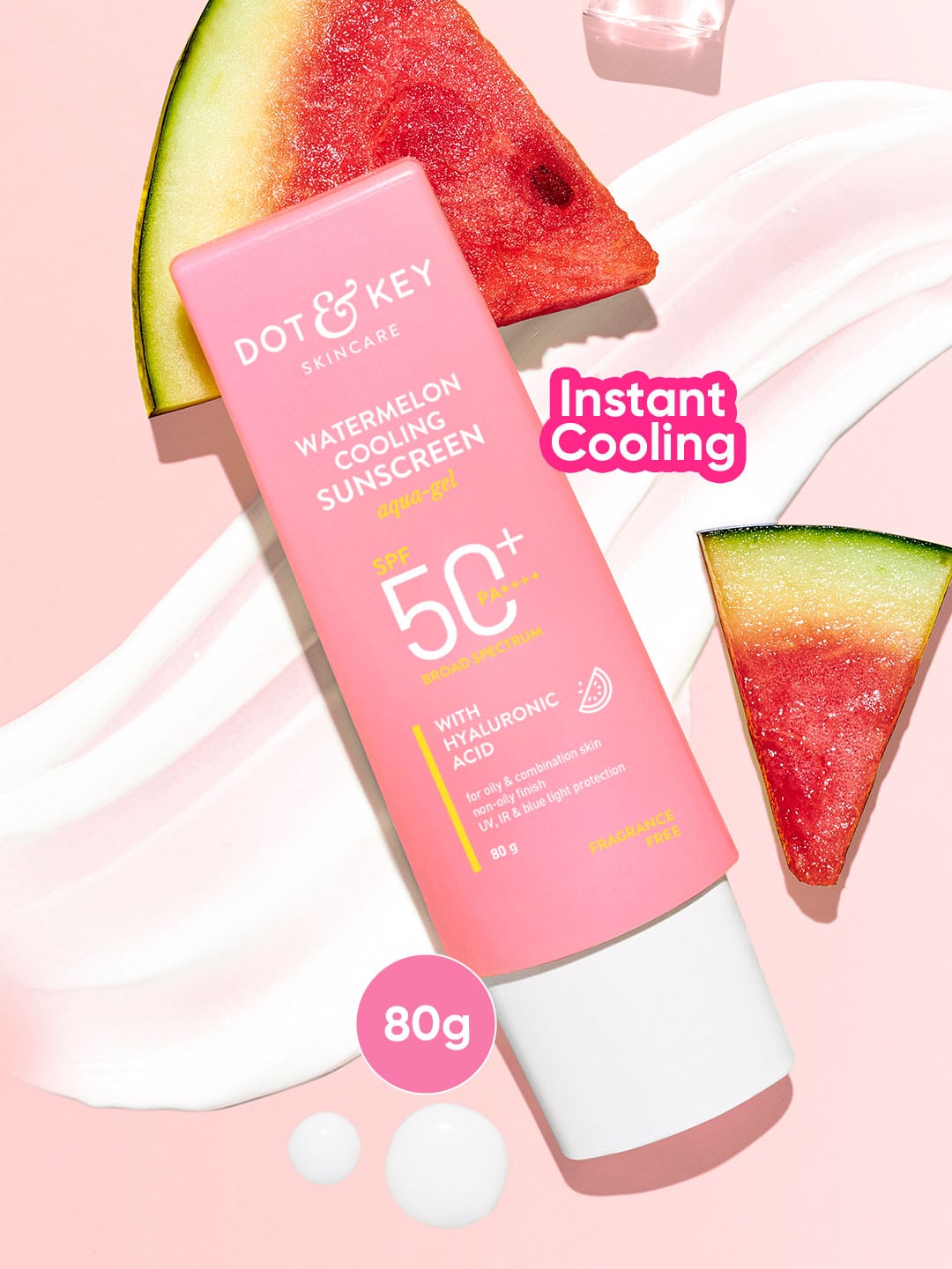DOT & KEY Skin Care Watermelon Hyaluronic Cooling Sunscreen SPF 50+ PA+++ - 80g