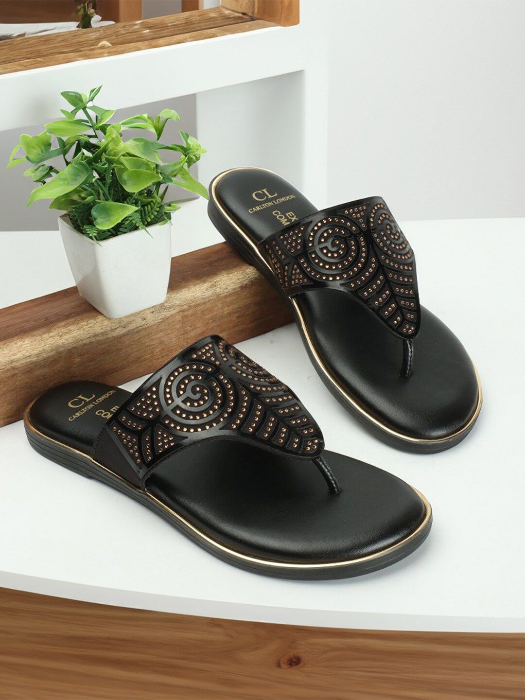 Carlton London Embellished Open Toe Flats-picture-36