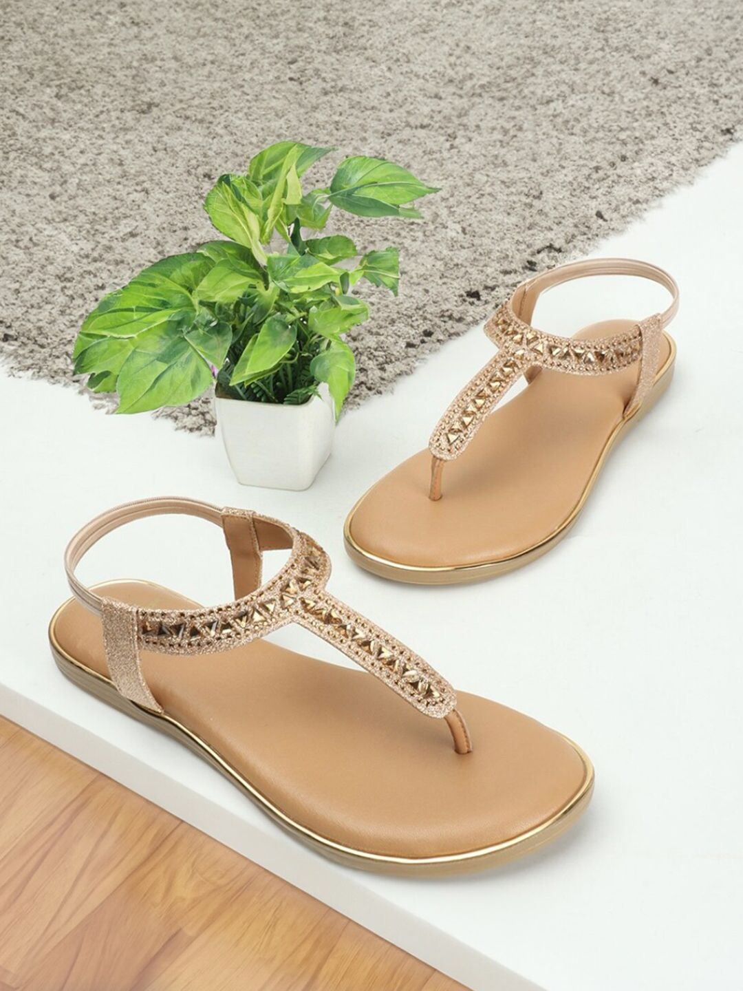 Carlton London Embellished T-Strap Flats-image-30