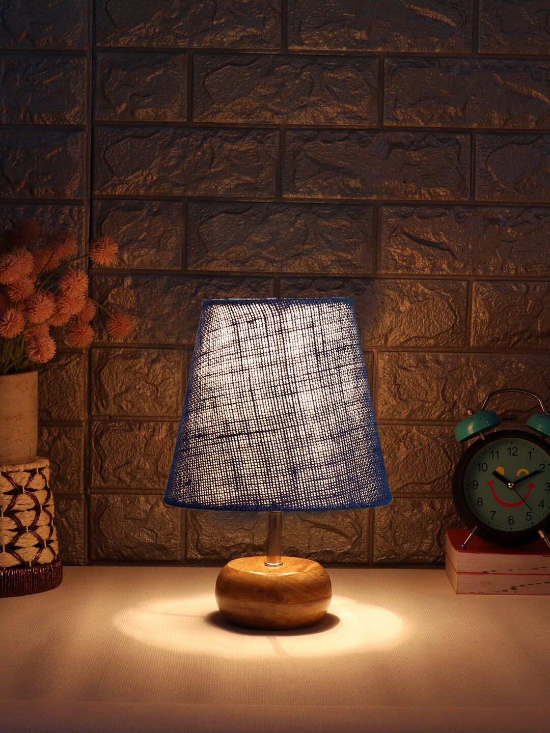 Devansh Blue Textured Table Lamp-picture-18