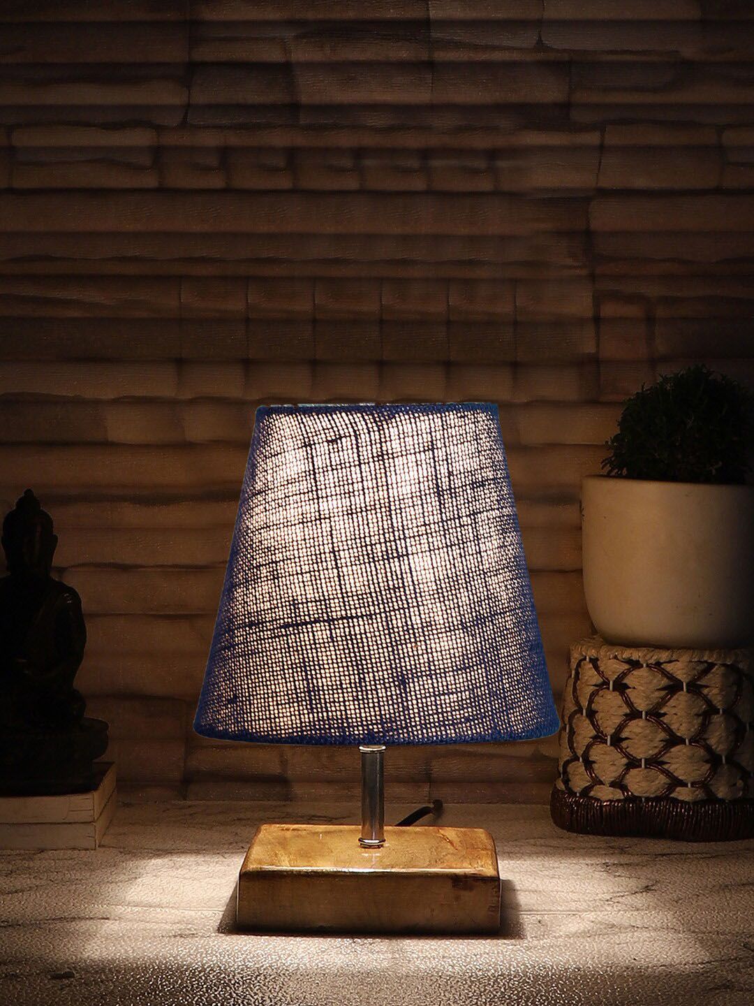 Devansh Blue Textured Table Lamp-picture-23