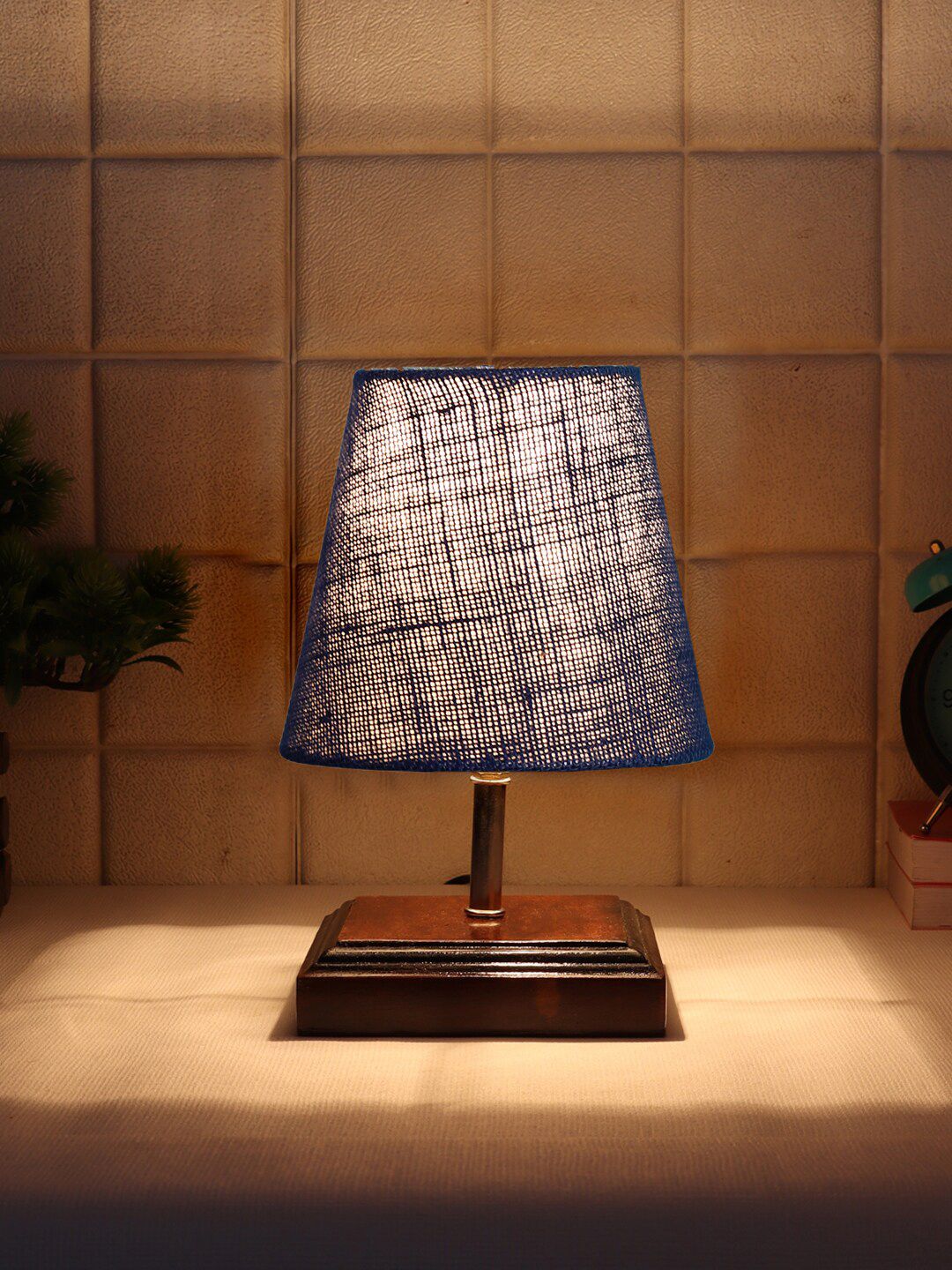 Devansh Blue Textured Table Lamp-picture-21