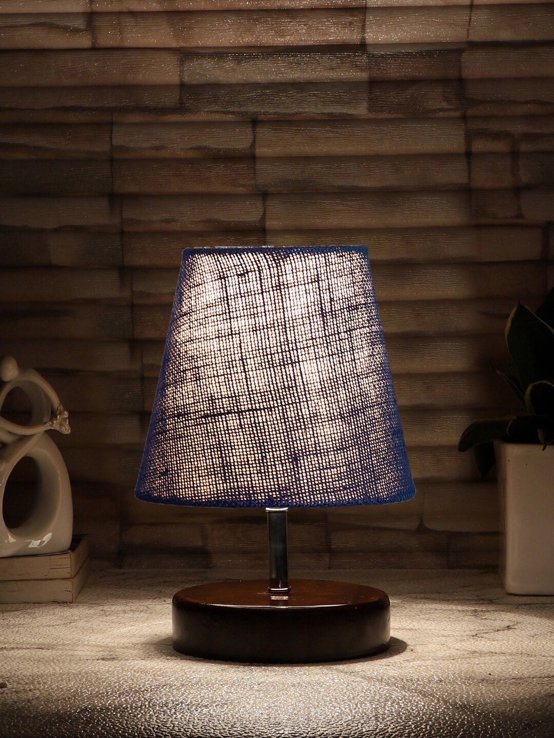 Devansh Blue Textured Table Lamp-picture-19