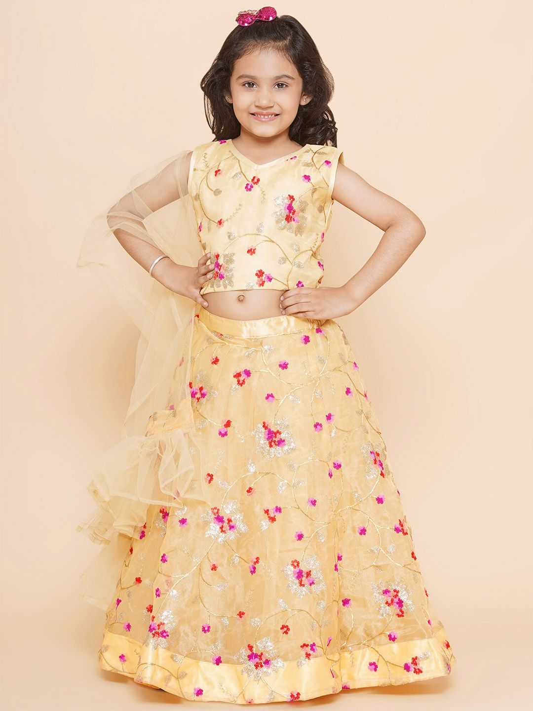 BAESD Girls Embroidered Thread Work Ready to Wear Lehenga & Blouse With Dupatta-picture-22