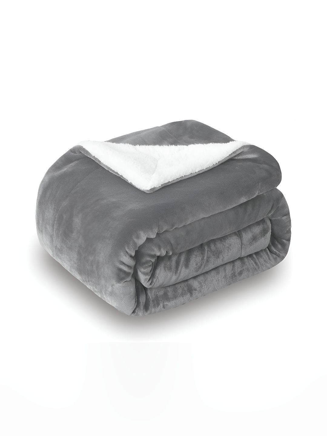 bsb home Sherpa Grey & White Heavy Winter 500 GSM Double Bed Blanket-image-46