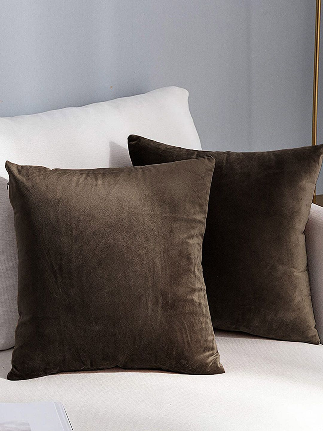 AEROHAVEN Brown 2 Pcs Reversible Square Cushion Covers-picture-44