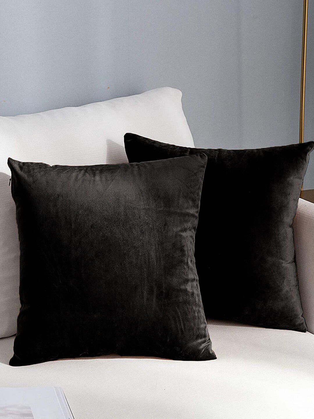 AEROHAVEN Black 2 Pcs Reversible Square Cushion Covers-picture-34