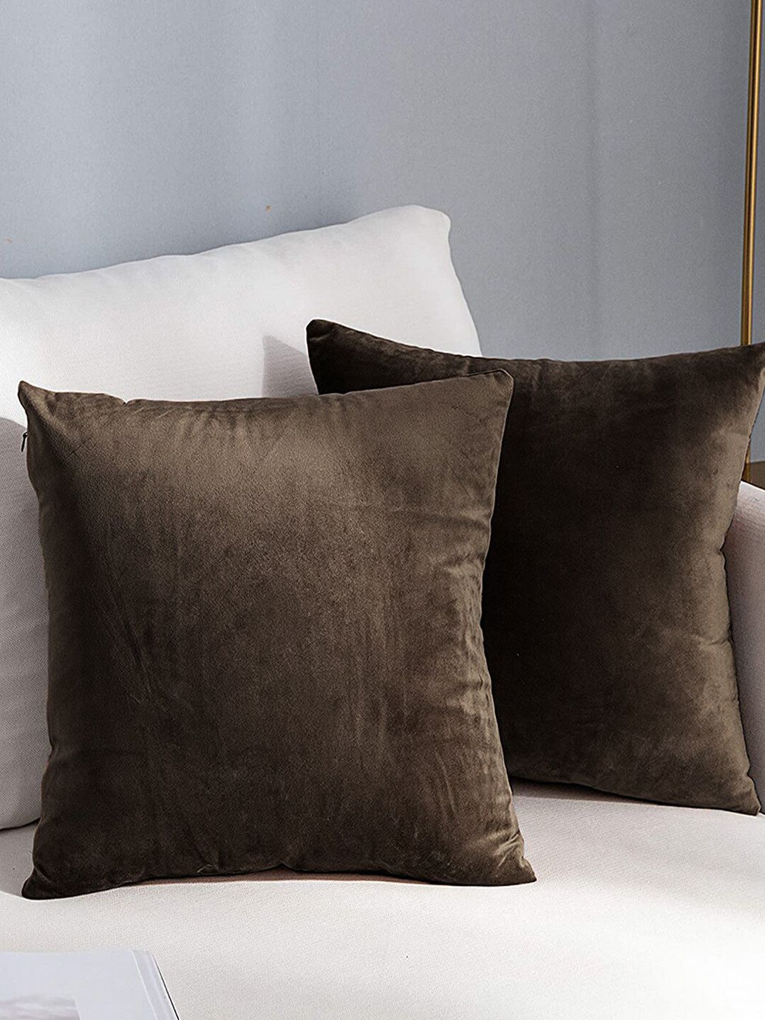AEROHAVEN Brown 2 Pcs Reversible Square Cushion Covers-picture-18