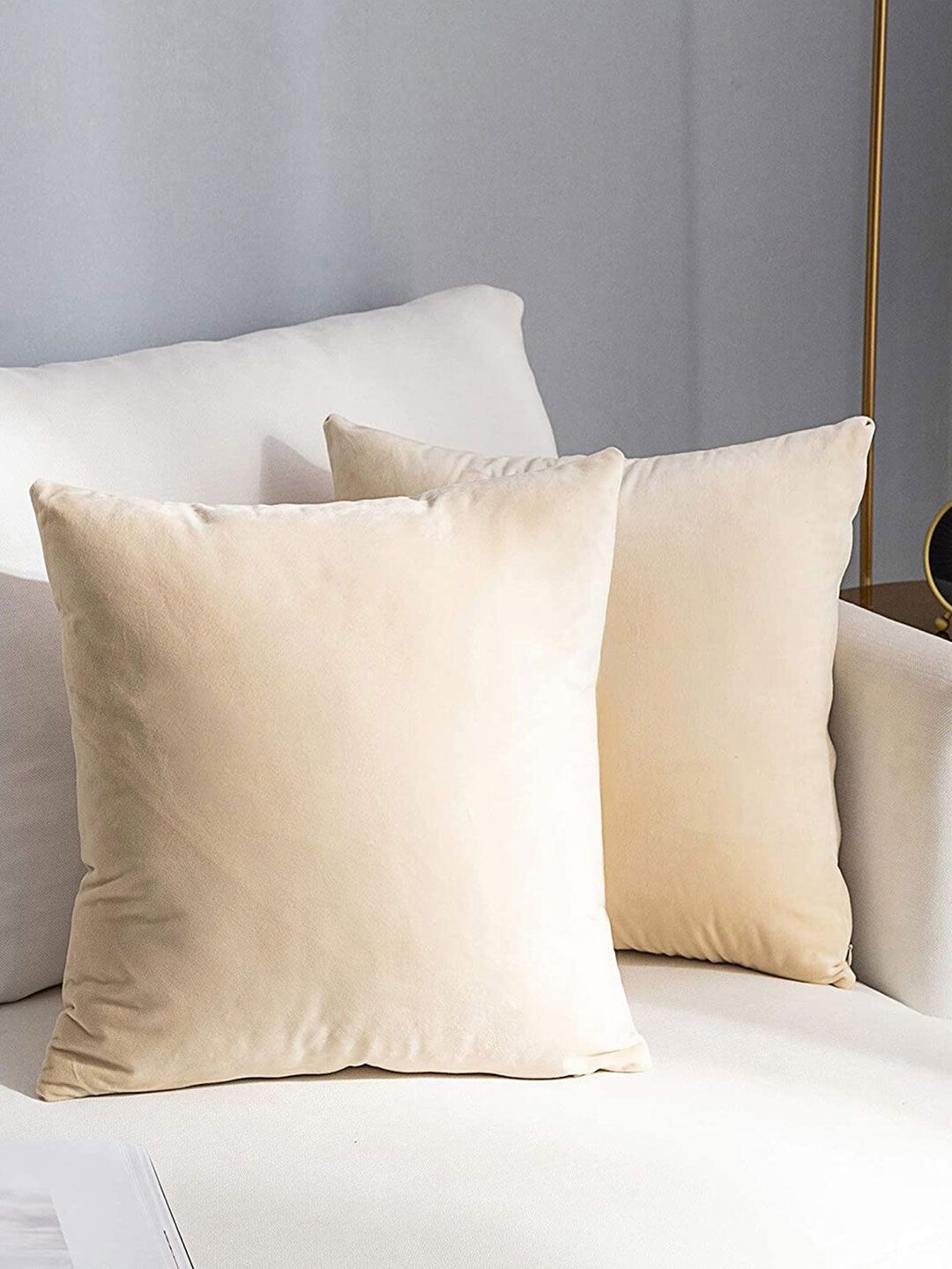 AEROHAVEN Off White 2 Pcs Reversible Square Cushion Covers-picture-11