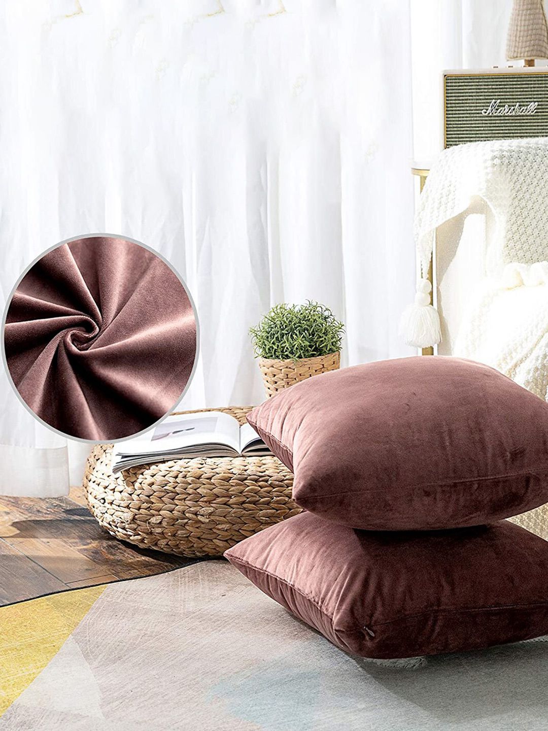 AEROHAVEN Pink 2 Pcs Reversible Square Cushion Covers-picture-39