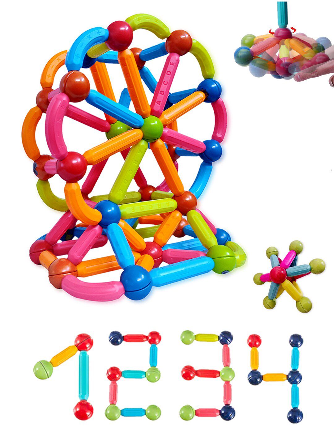WEMBLEY Kids 120-Pcs Magnet Stick with Balls-image-31