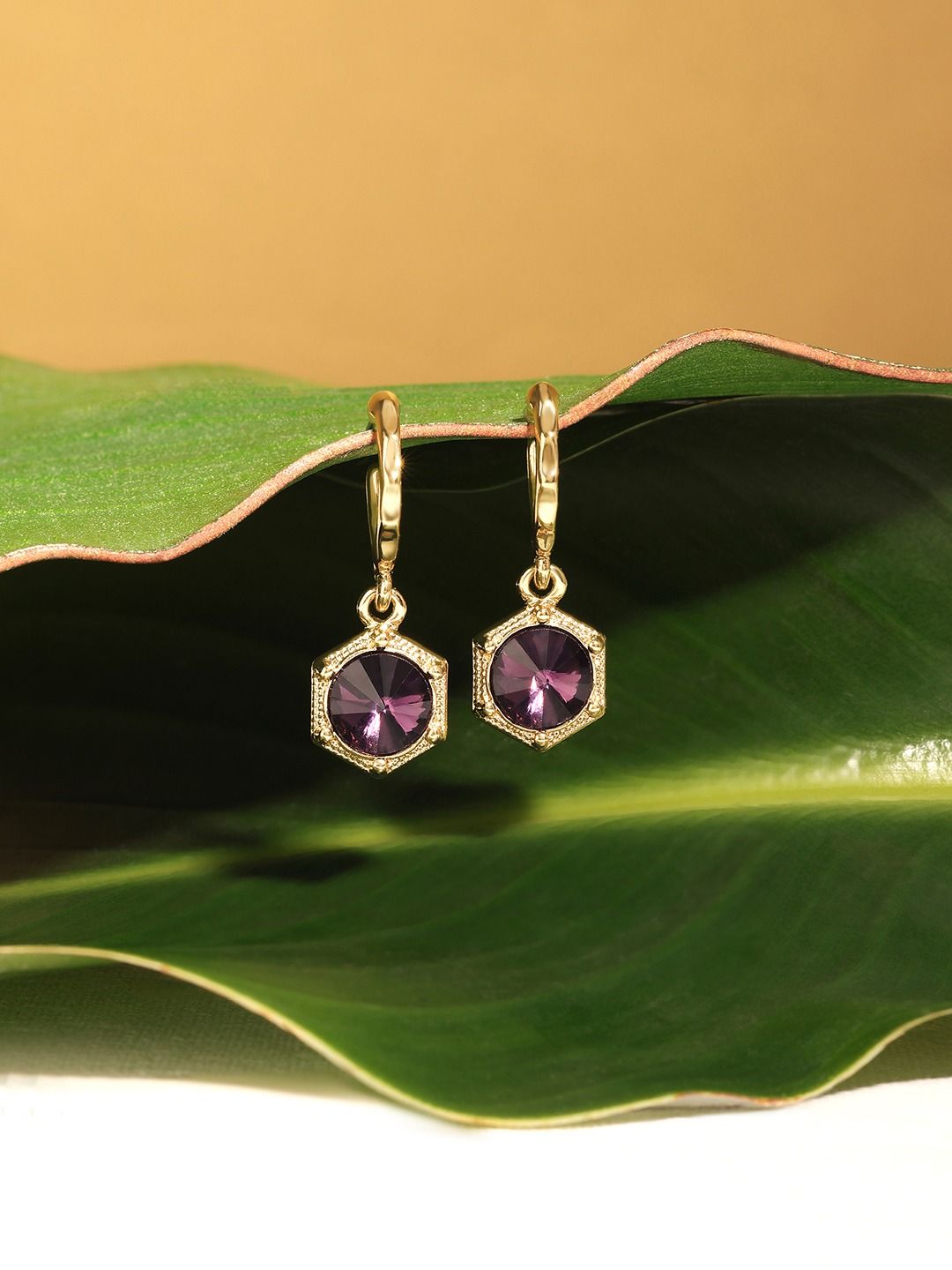 Zaveri Pearls Gold-Plated Contemporary Drop Earrings-picture-15