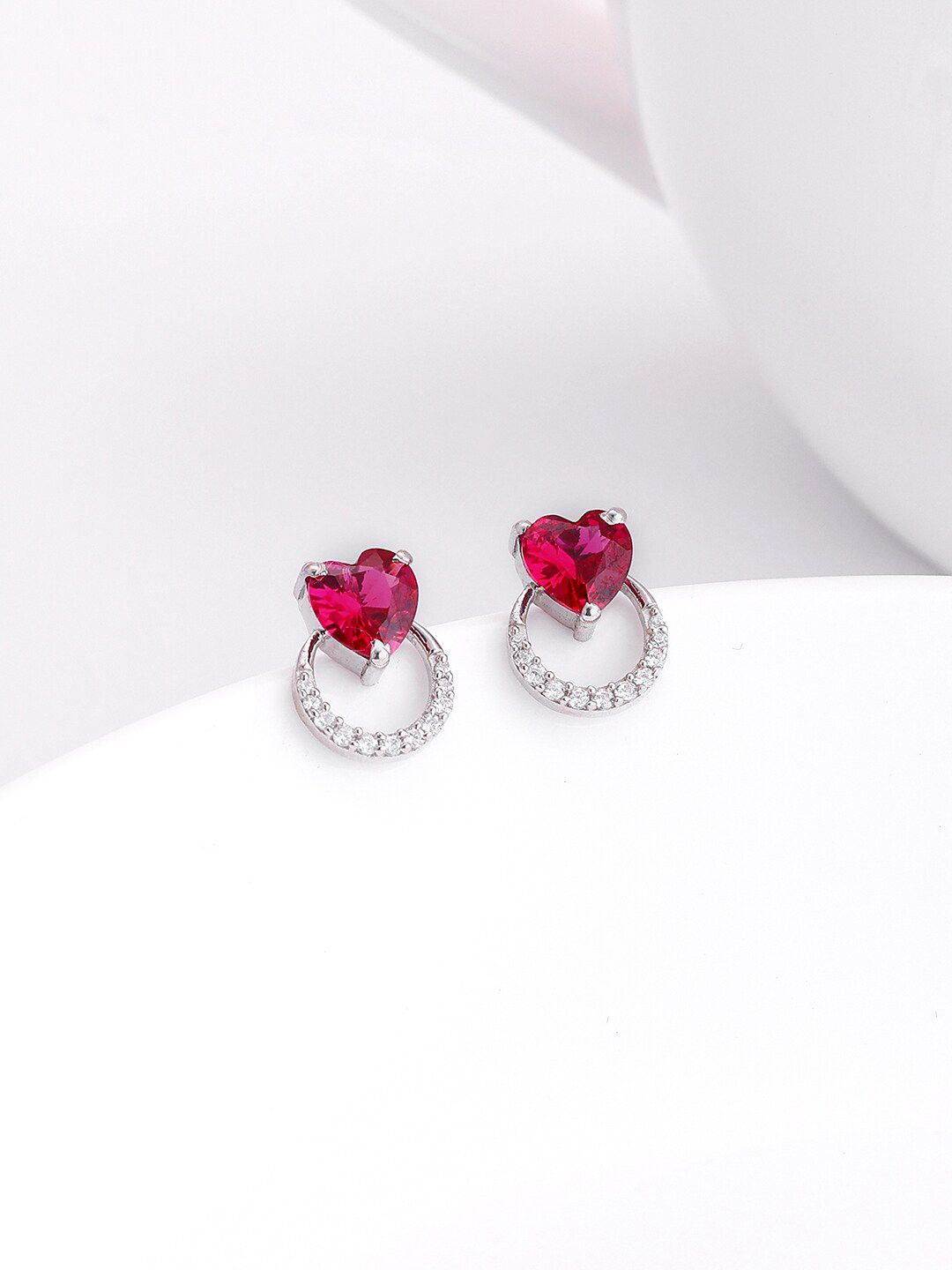 GIVA Rhodium Plated Sterling Silver Studs Earrings-picture-36