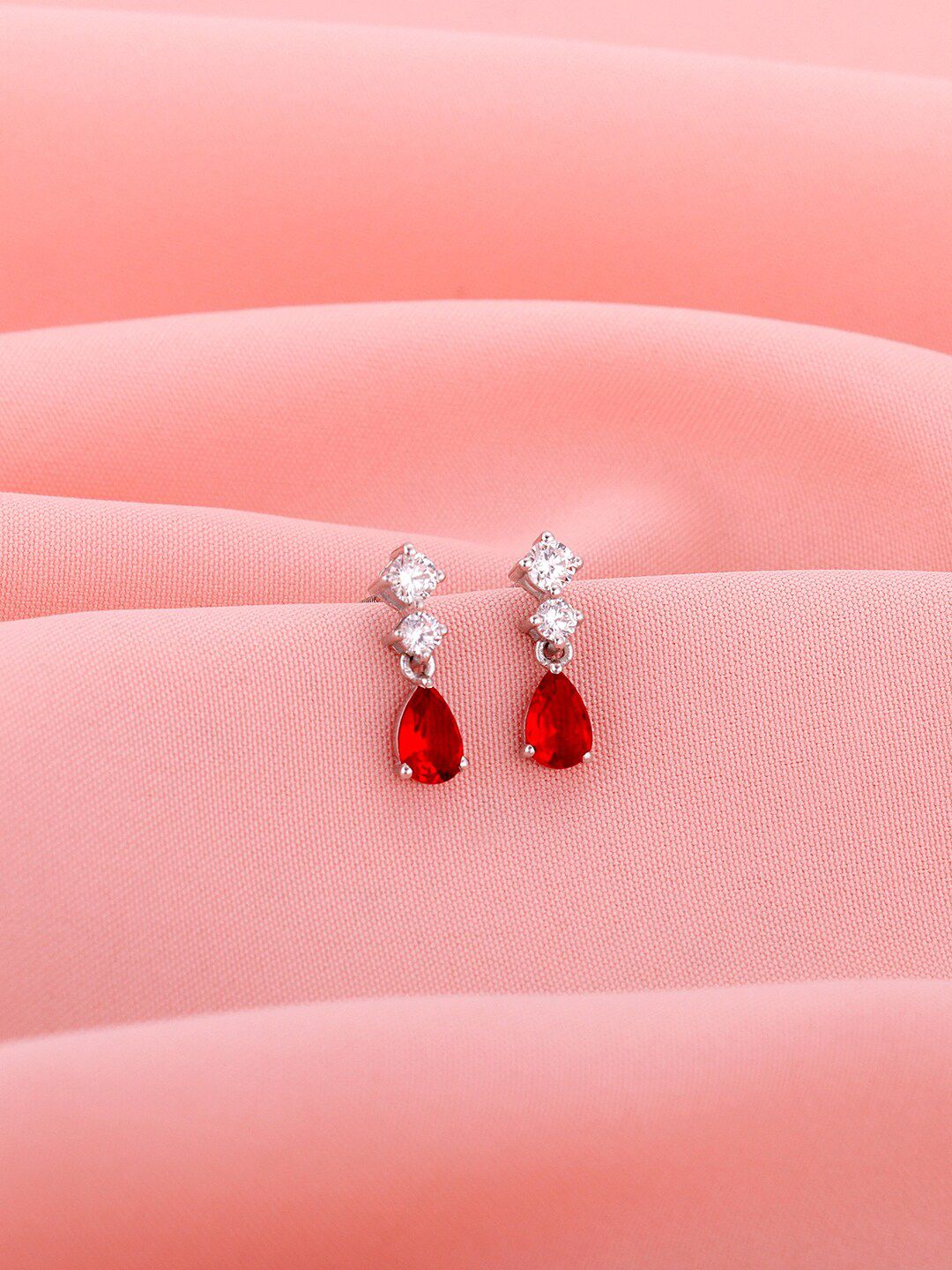 GIVA Rhodium-Plated Contemporary Drop Earrings-picture-27