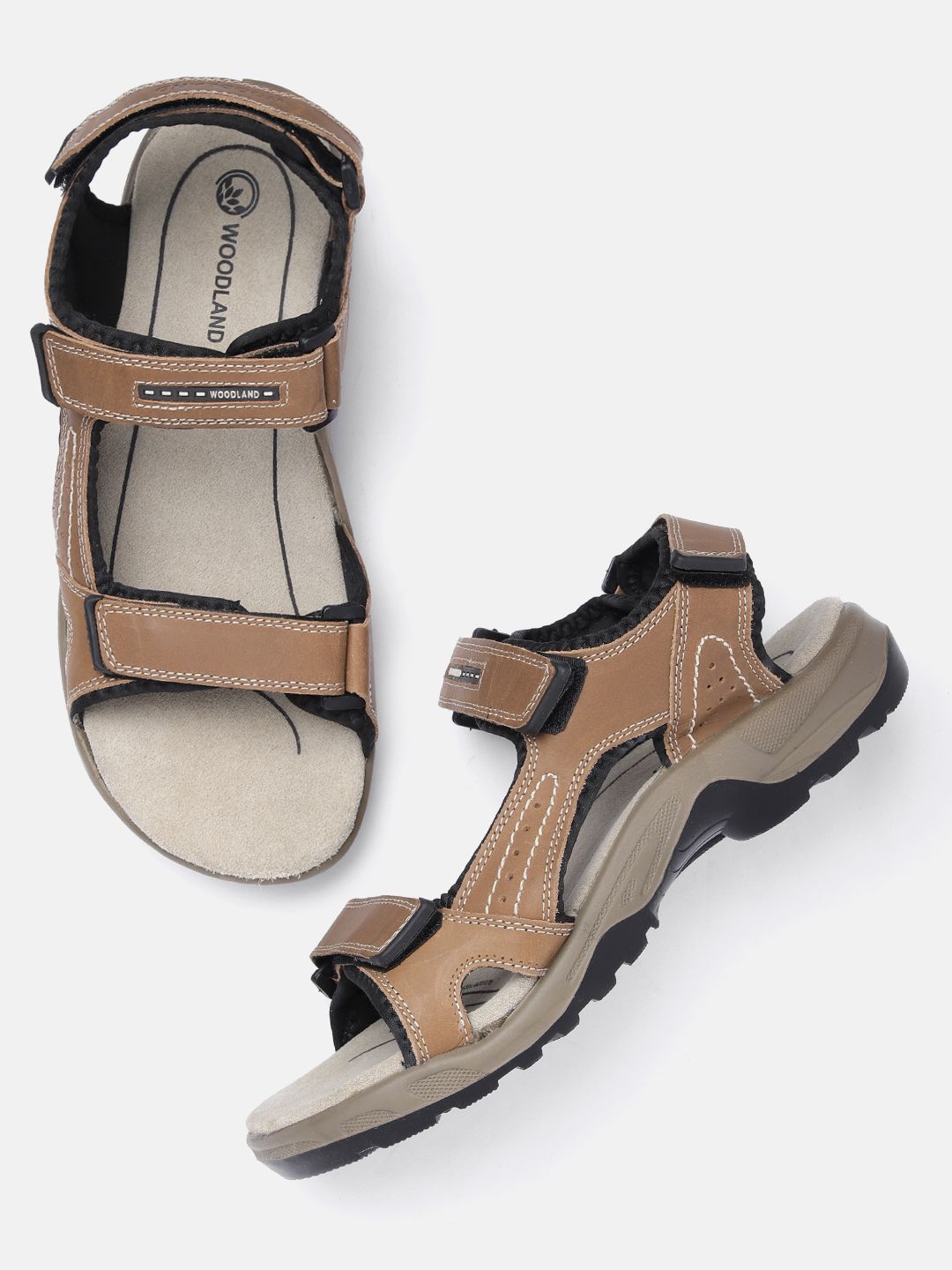 Woodland Men Nubuck Leather Comfort Sandals-picture-12