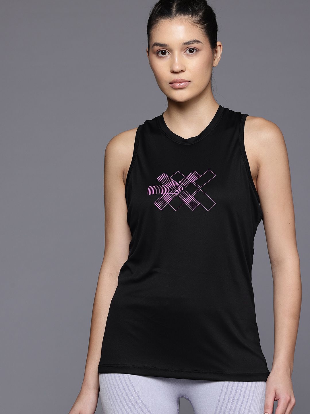 HRX by Hrithik Roshan Brand Logo Print Racerback Running T-shirt-picture-11
