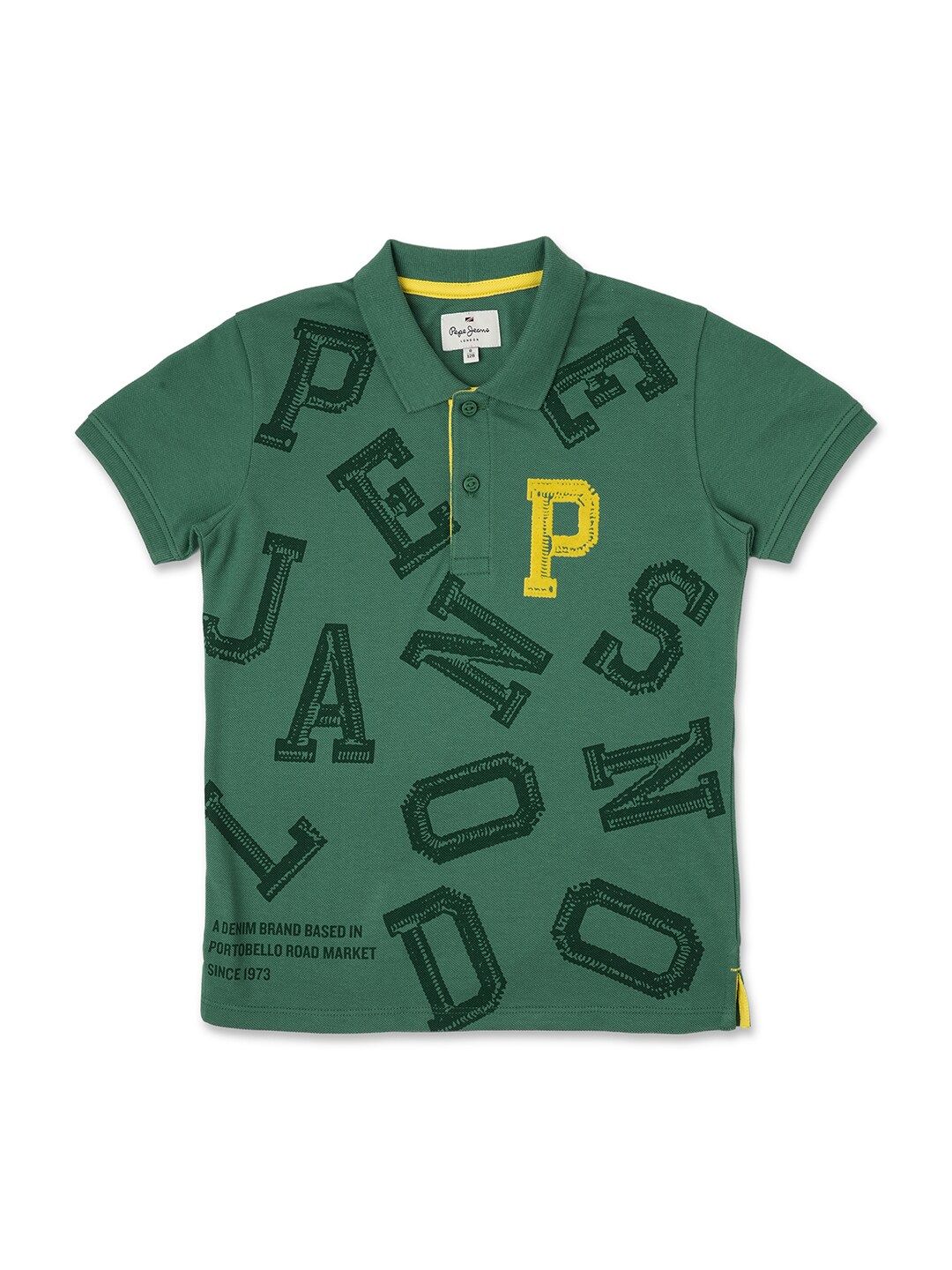 Pepe Jeans Boys Typography Printed Polo Collar Pure Cotton T-shirt-picture-14