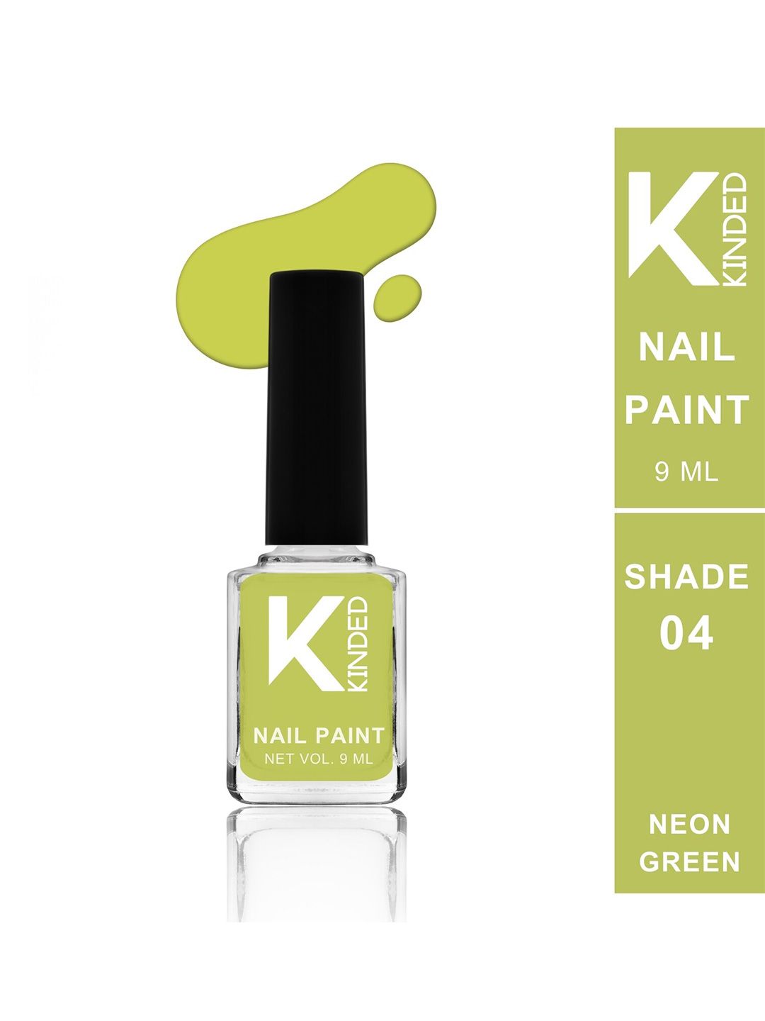 KINDED Long Stay Glossy Finish Nail Polish - 9ml - Neon Green 04-picture-24