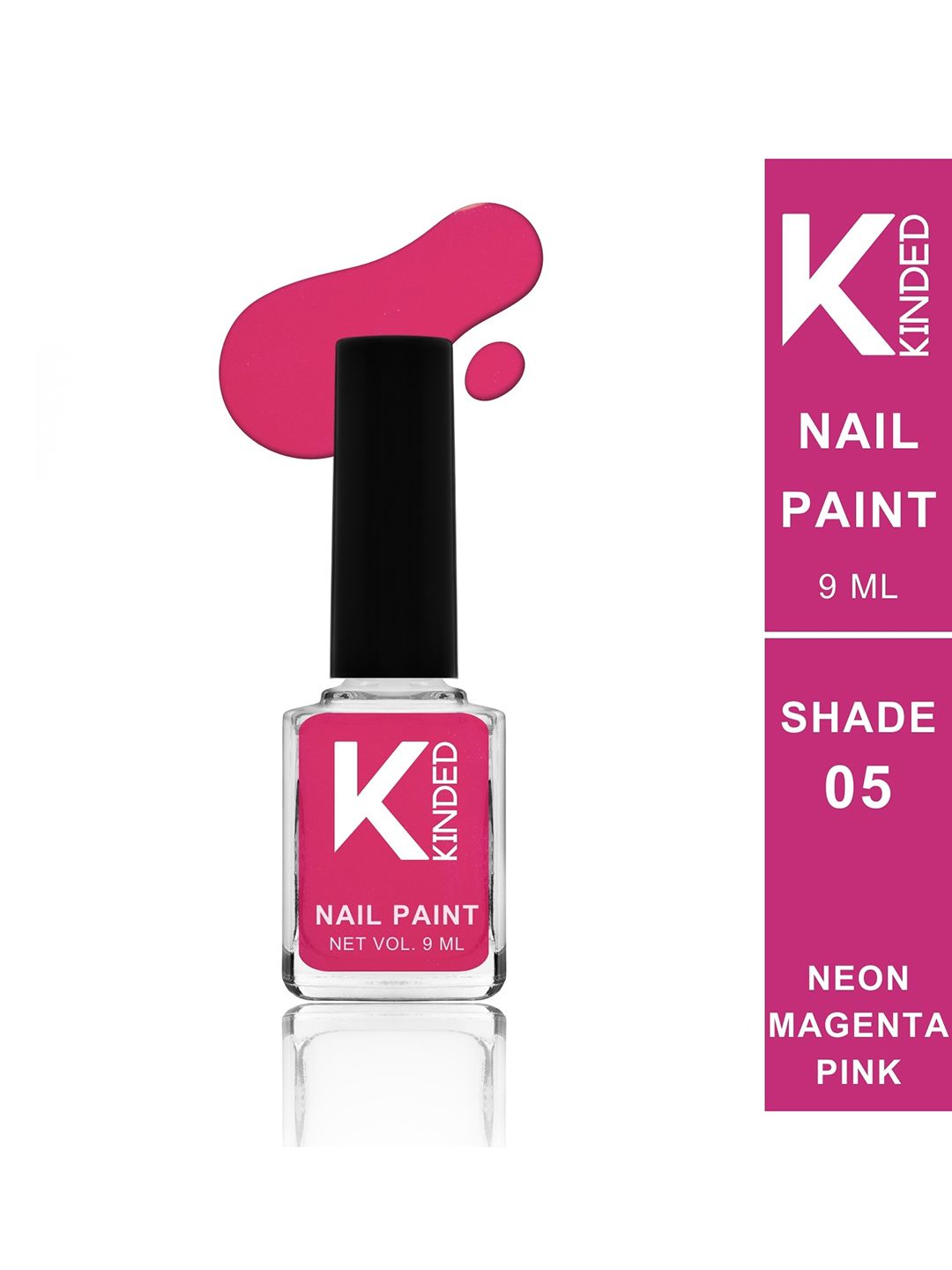 KINDED Long Stay Glossy Finish Nail Polish - 9ml - Neon Magenta Pink 05-picture-21
