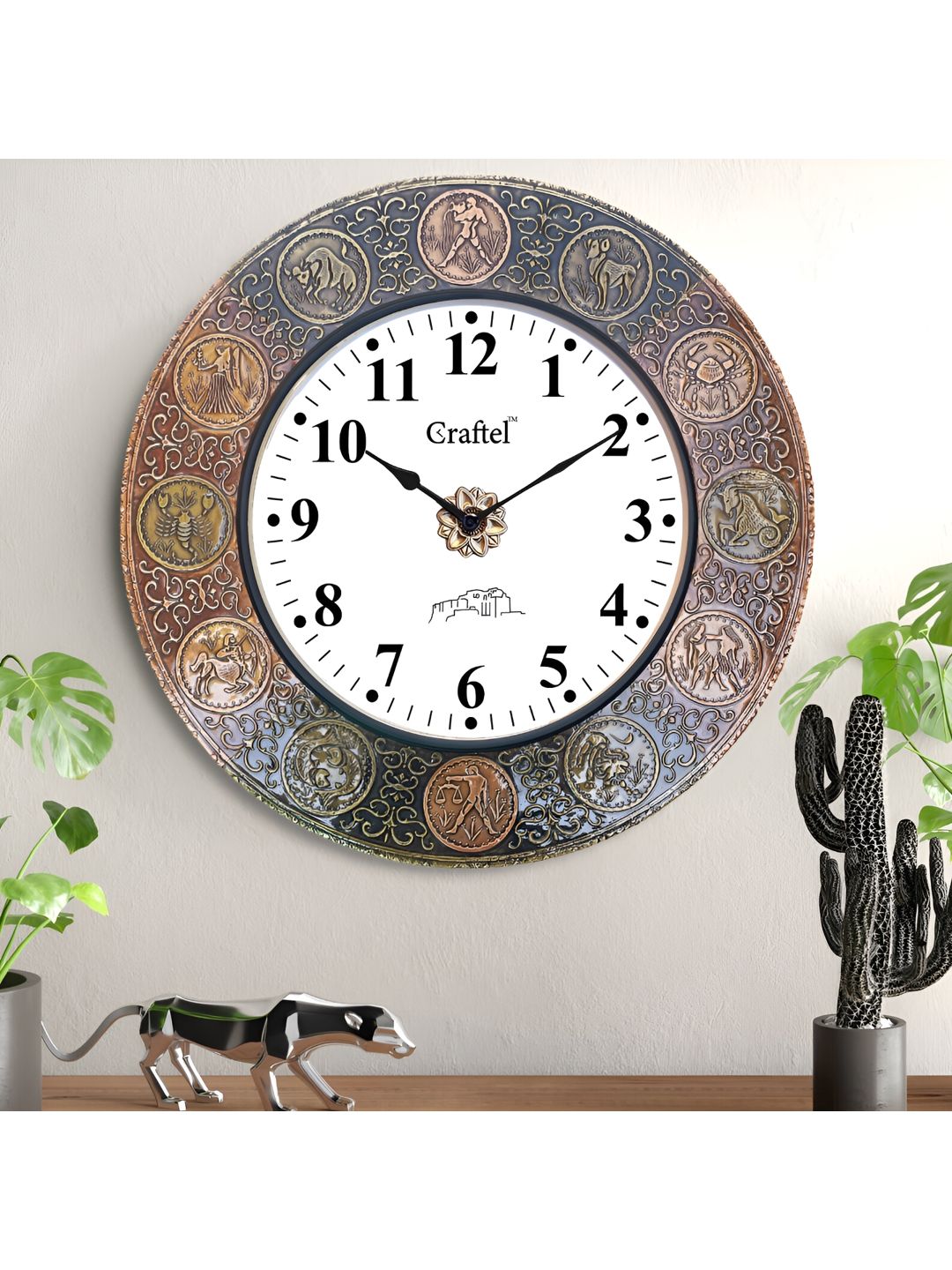 CRAFTEL White & Grey Textured Traditional Wall Clock-image-6