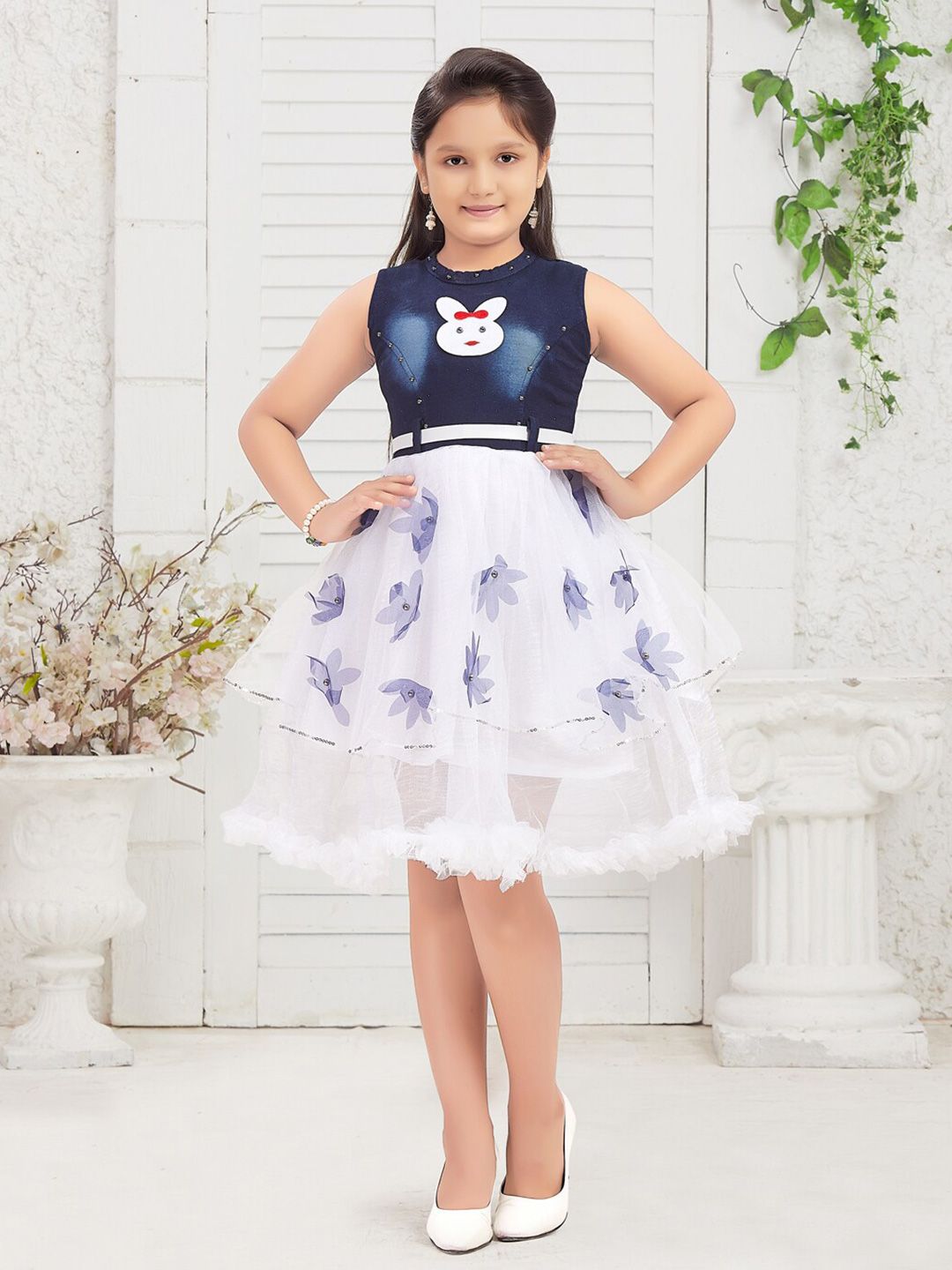 Aarika Girls Round Neck Opaque Fit & Flare Dress-picture-57