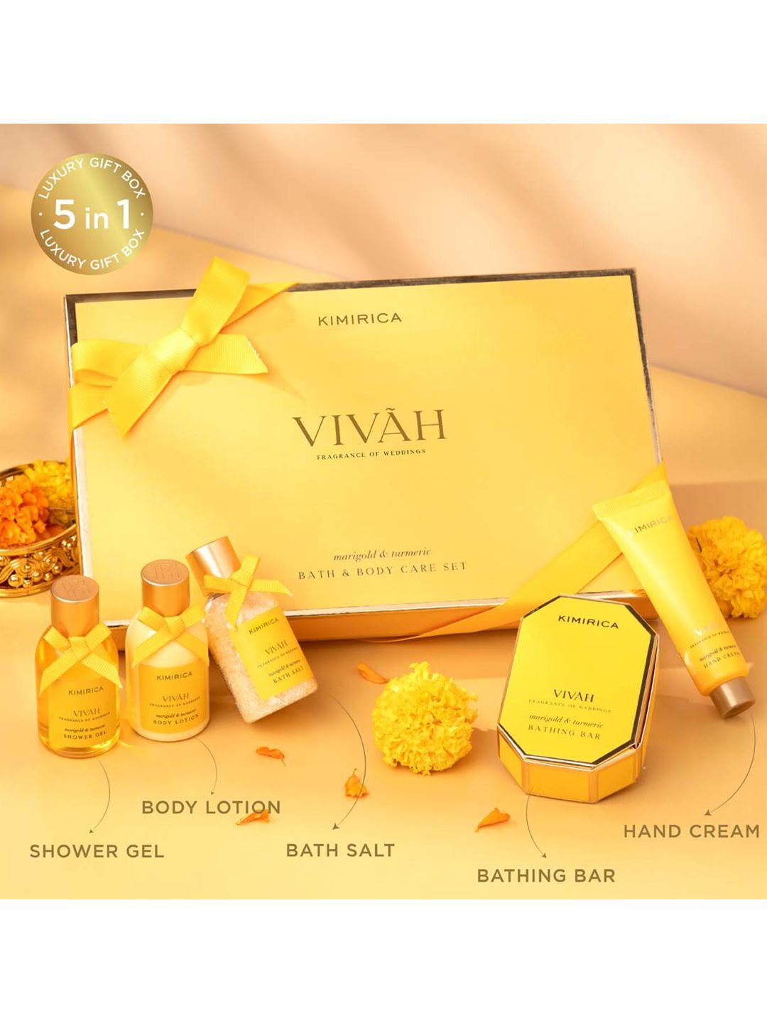 Kimirica Vivah Set Of 5 Shower Gel-Body Lotion-Bath Salt-Bathing Bar-Hand Cream-picture-52