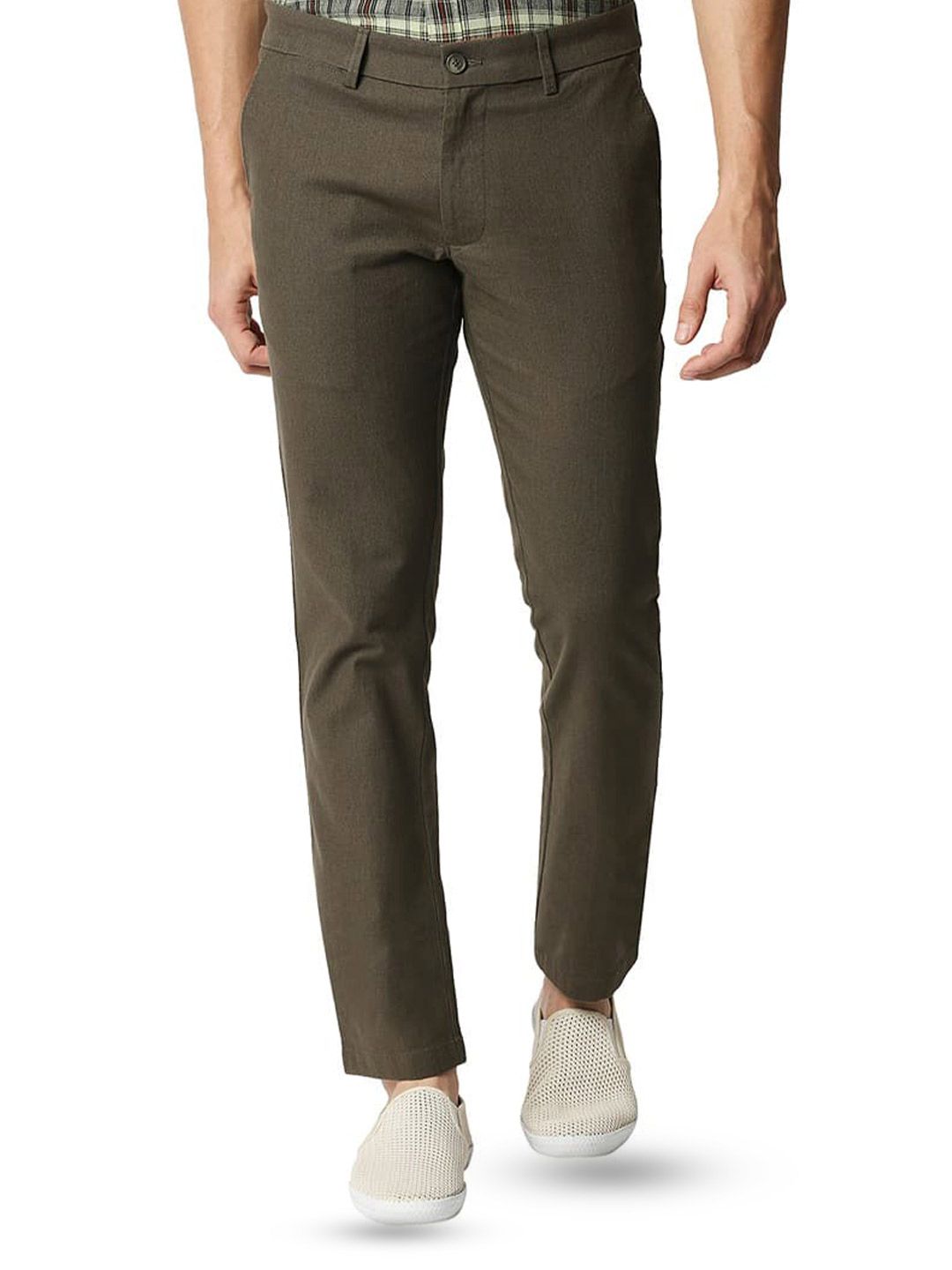 Basics Men Tapered Fit Cotton Trousers-picture-39